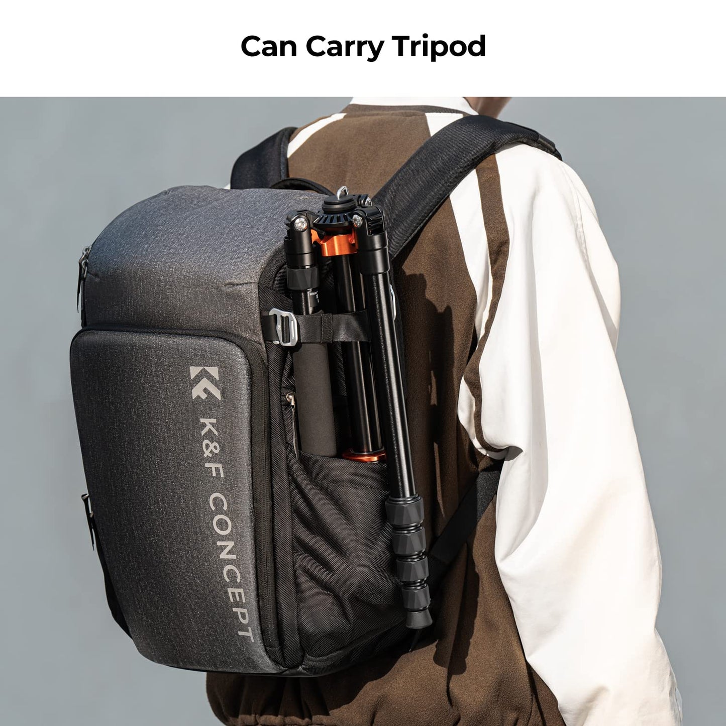 K&F CONCEPT camera backpack, photo backpack for photographers, camera backpack with 15.6 inch laptop compartment, compatible for Canon/Nikon/Sony/DJI Mavic Drone (Alpha Backpack 25L), gray - KF13.128V3