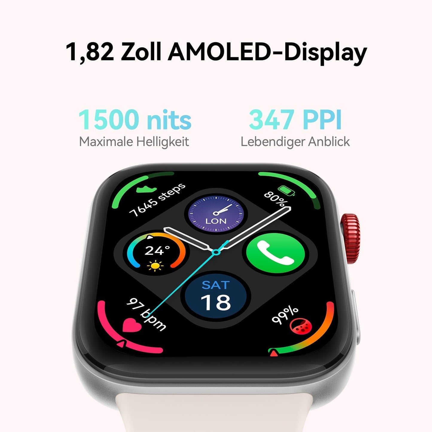 HUAWEI Watch FIT 3 Smartwatch, 1.82" AMOLED, GPS, White
