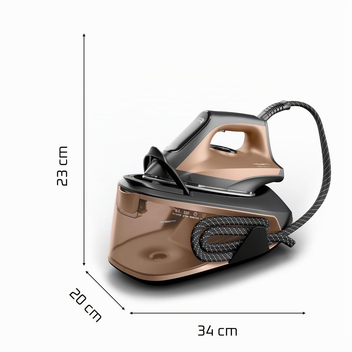 Rowenta Force Pro 300 Stație de călcat cu aburi, 2400 Watt, 6,1 bar presiune a pompei - VR5432F0