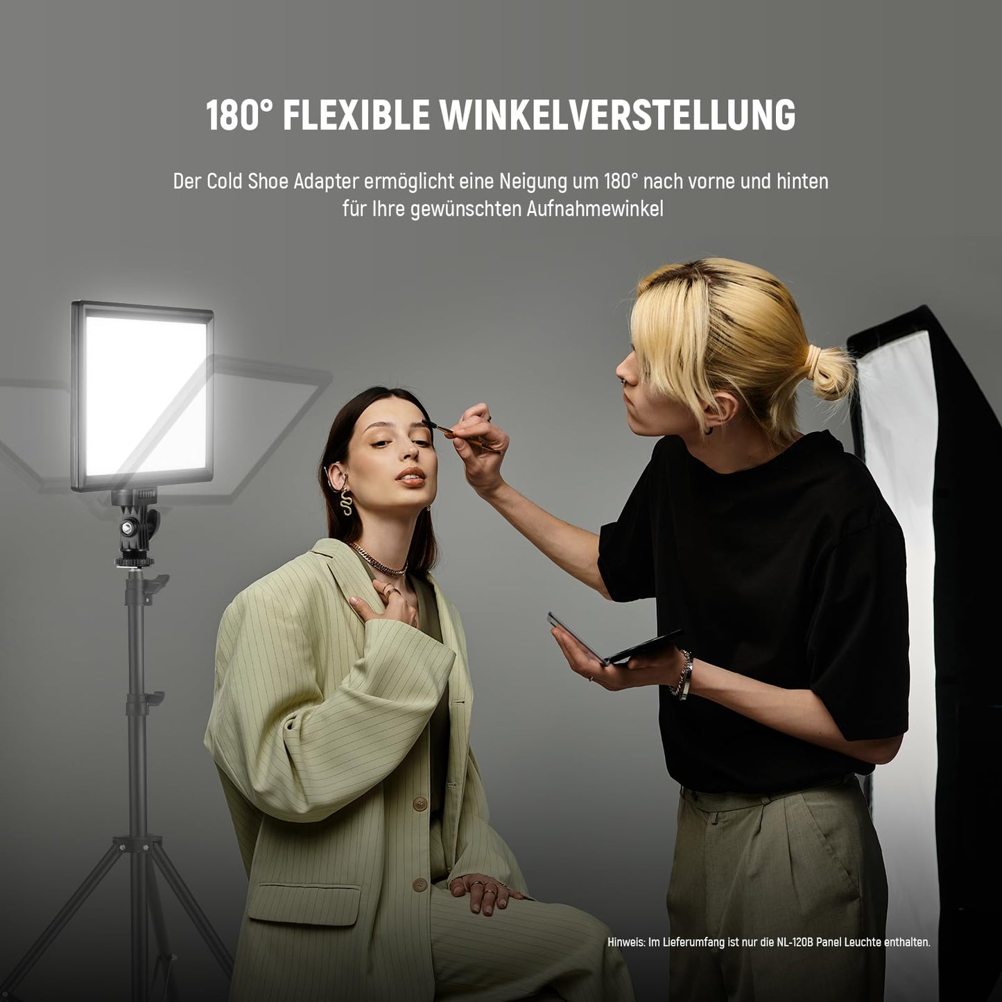 NEEWER Basics 9" LED Panel Video Light, 3200-5600K Edge Lit Photo Light, Dimmable Camera Soft Key Light, CRI95+ 800Lux, 4000mAh Rechargeable for Video Recording Streaming Selfies Vlogs Studio, NL-120B