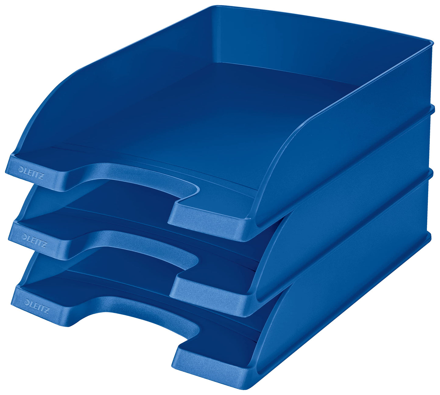 Leitz letter basket standard A4, pack of 5, letter tray in premium quality, stackable storage compartments as desk organiser, can be combined with Plus series, blue, 52270035