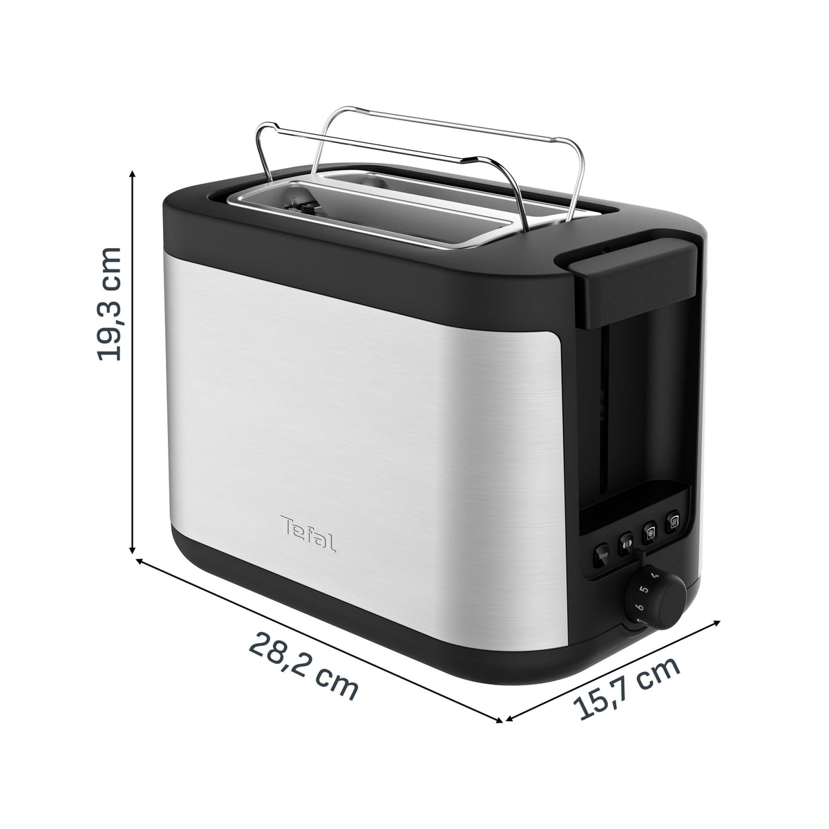 Tefal Element Toaster cu fante duble, suport integrat pentru chifle - TT4308E0