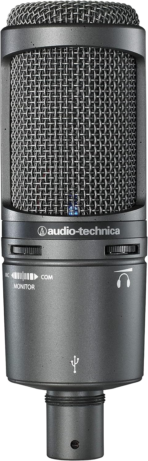 Microfon cu condensator Audio-Technica AT2020USB+USB cu caracteristică direcțională cardioidă negru