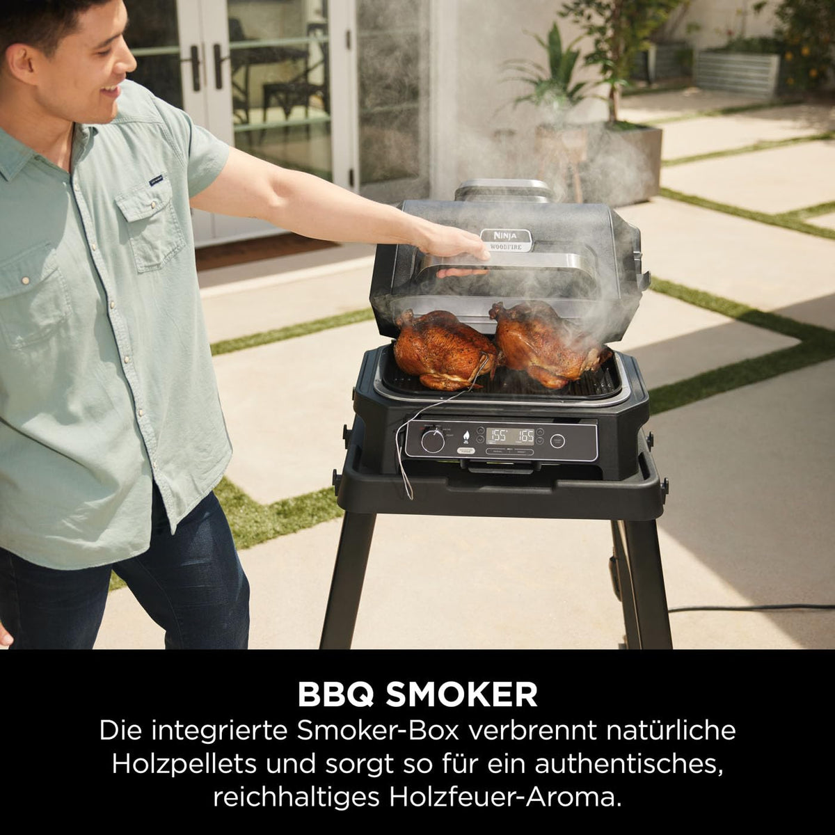 Ninja Woodfire Pro XL Electric Grill, Woodfire Pellets, Weatherproof, OG850EU