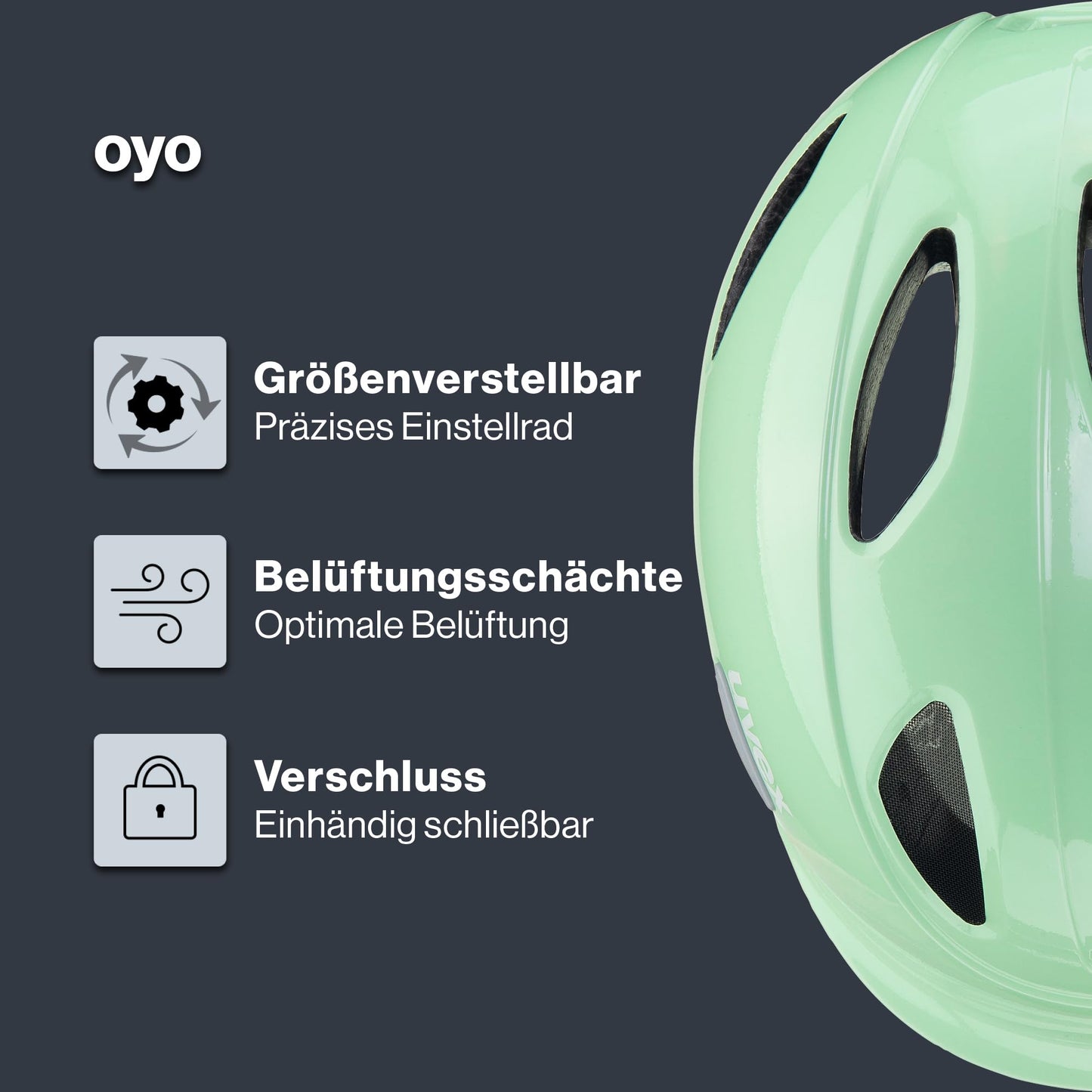 uvex OYO children's bicycle helmet, mint-peach, 45-50 cm - S4100490915