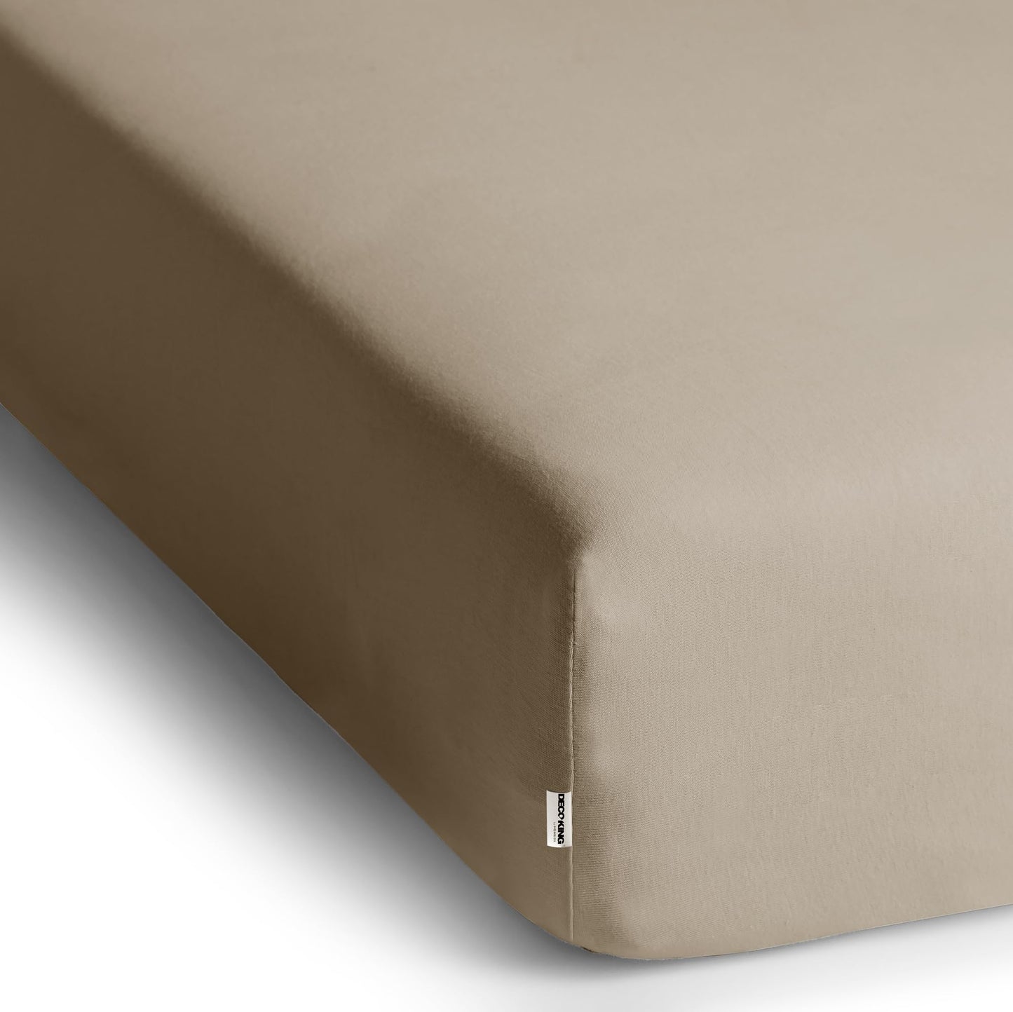 DecoKing fitted sheet 200x220 220x240 cm 100% combed cotton cappuccino fitted sheets jersey box spring bed Amber 200 x 220 220 x 240