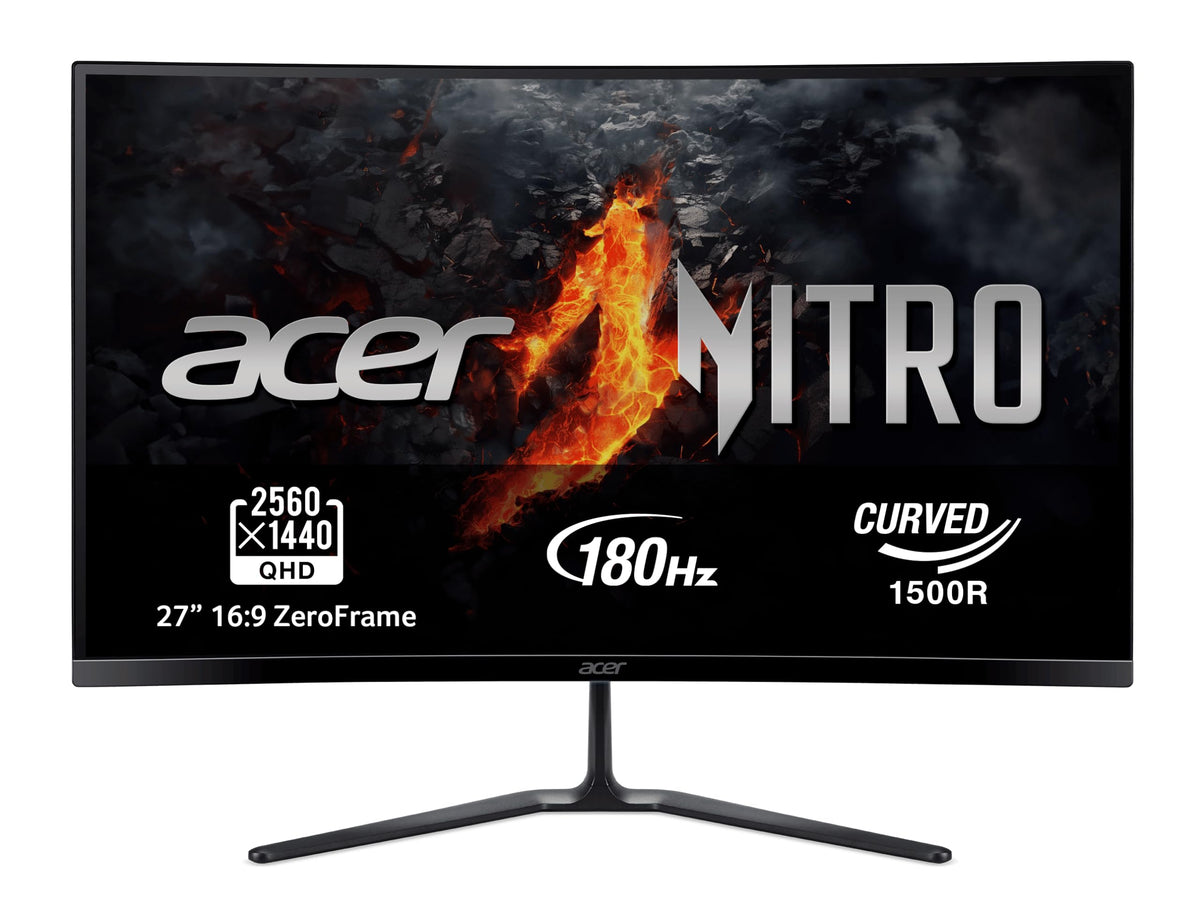 Acer Nitro ED270U S3 Curved Gaming Monitor 27 Inch WQHD 180Hz (2560 x 1440, 16:9, 250 Nits, 1ms VRB Response Time, AMD FreeSync, 2X HDMI 2.0/1xDP 1.2) Gaming Monitor, Black - UM.HE0EE.306