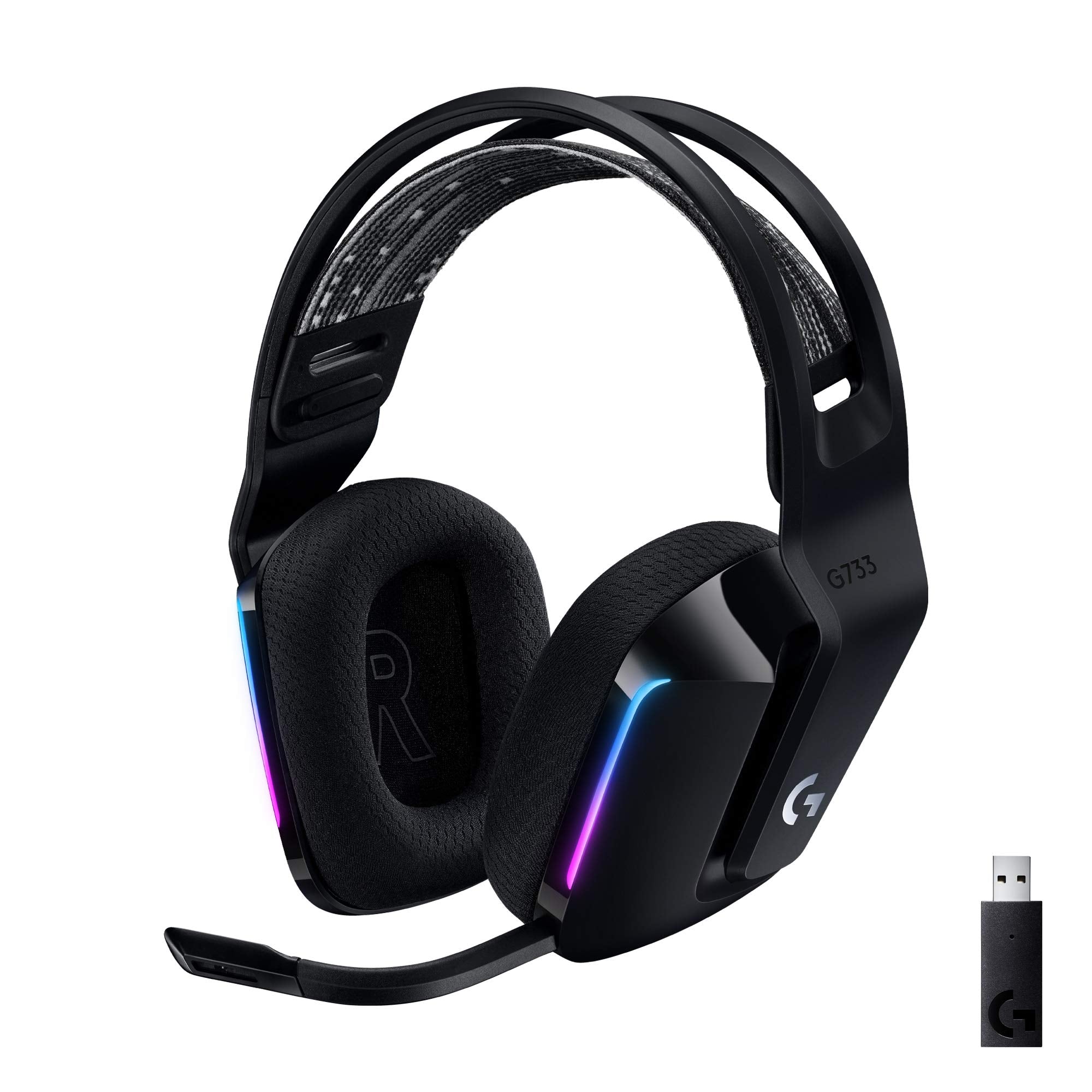 Logitech G G733 Lightspeed Headsets, Black - 981-000864