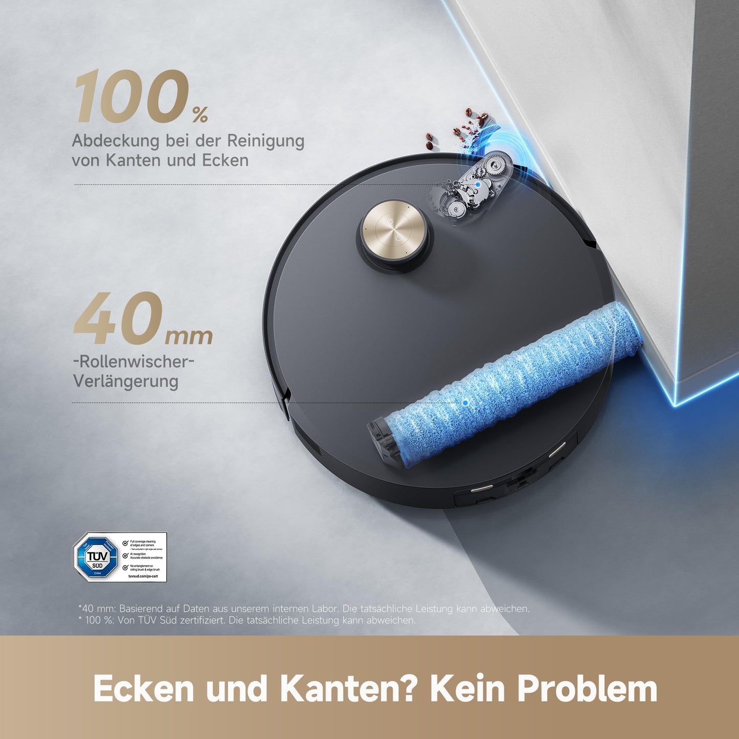 dreame Aqua10 roller vacuum robot with AquaRoll wiper, carpet protection roller cover, 6 cm obstacle clearance, automatic emptying, self-cleaning, suction power of 30,000 Pa - RLH31CE