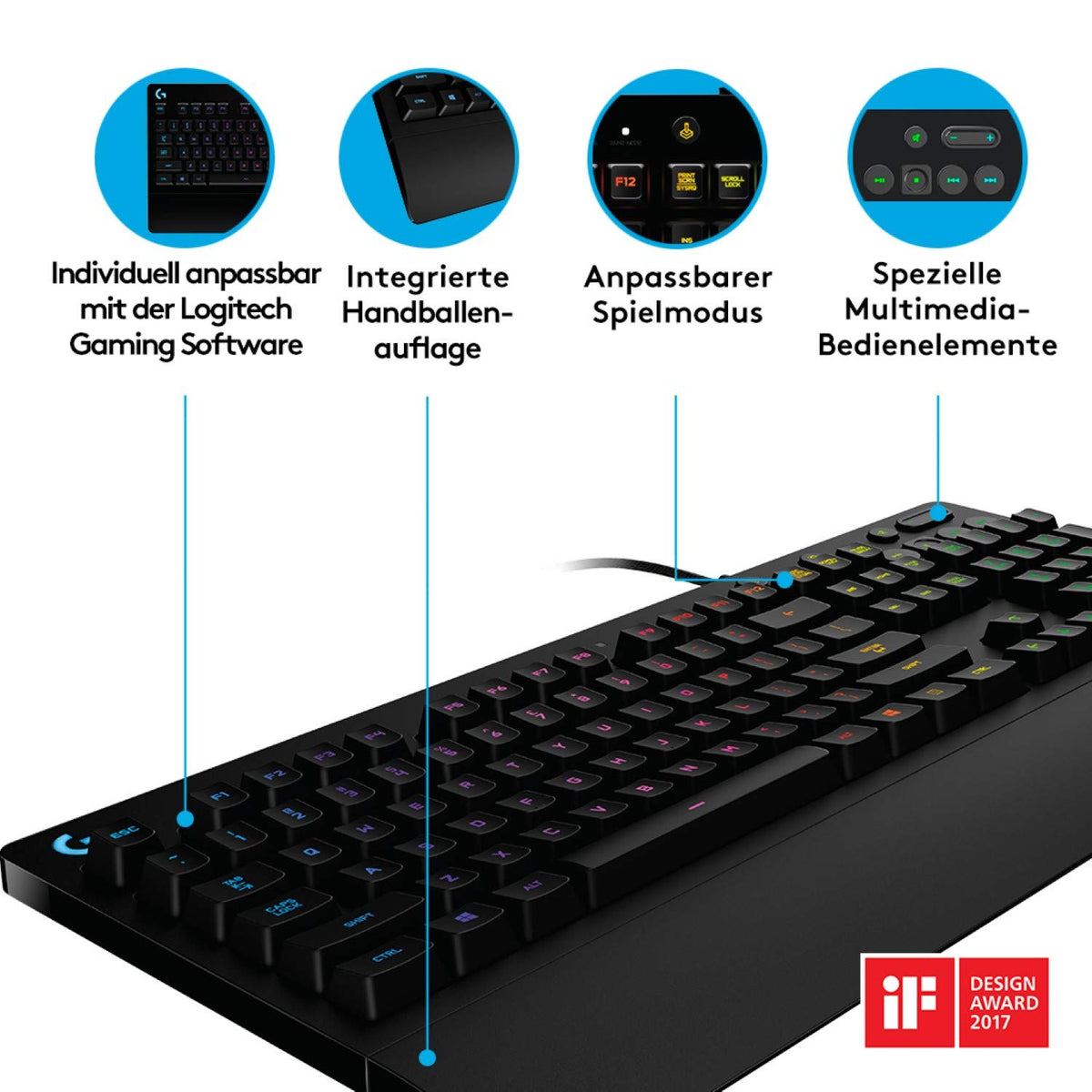 Logitech G402 Hyperion Fury Mouse de gaming, senzor optic de 4000 DPI, 8 butoane programabile + Logitech G213 Prodigy Tastatur de gaming, iluminare RGB, butoane G programabile