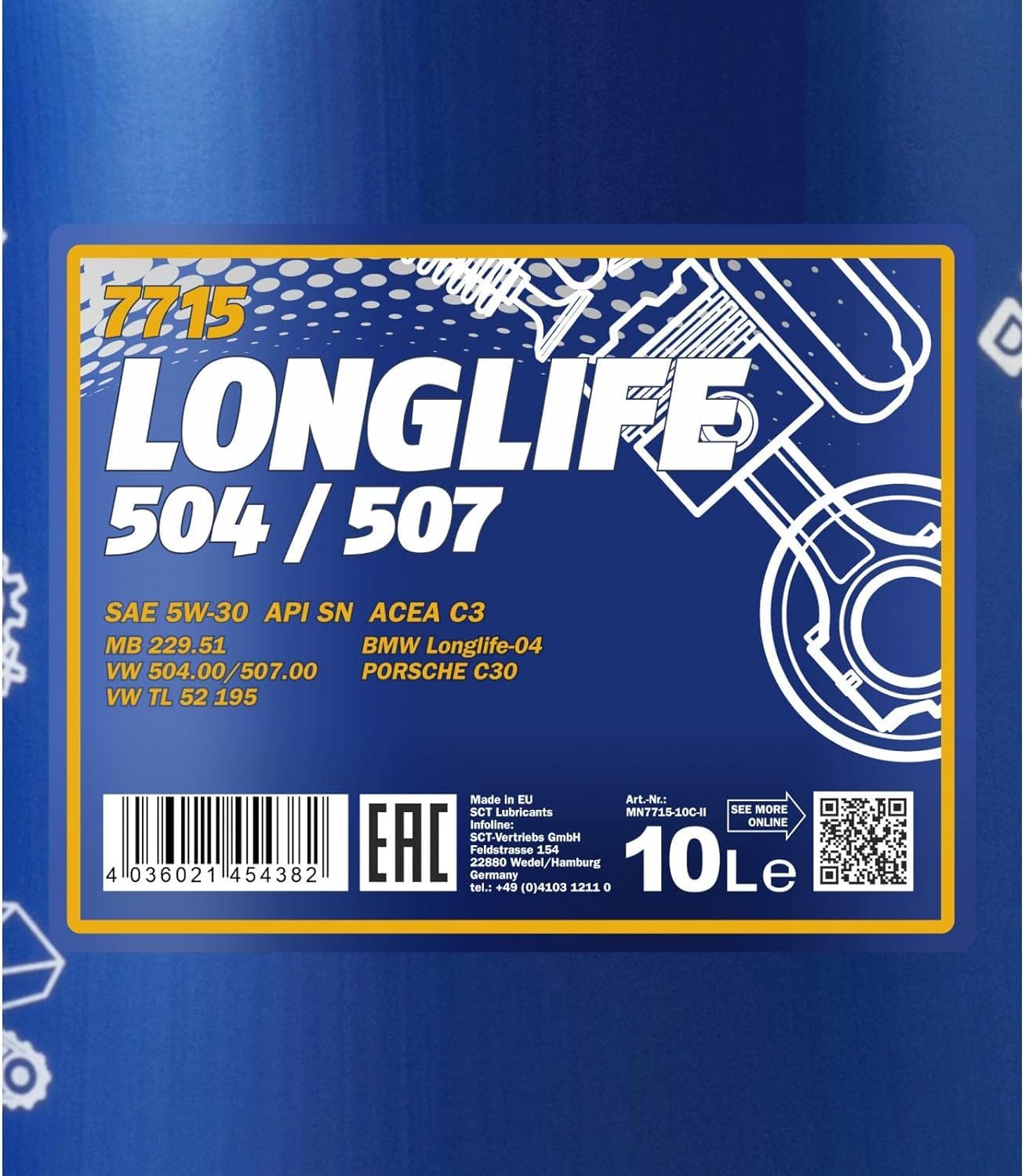 MANNOL 7715 Longlife 504/507 5W-30 10L - MN7715