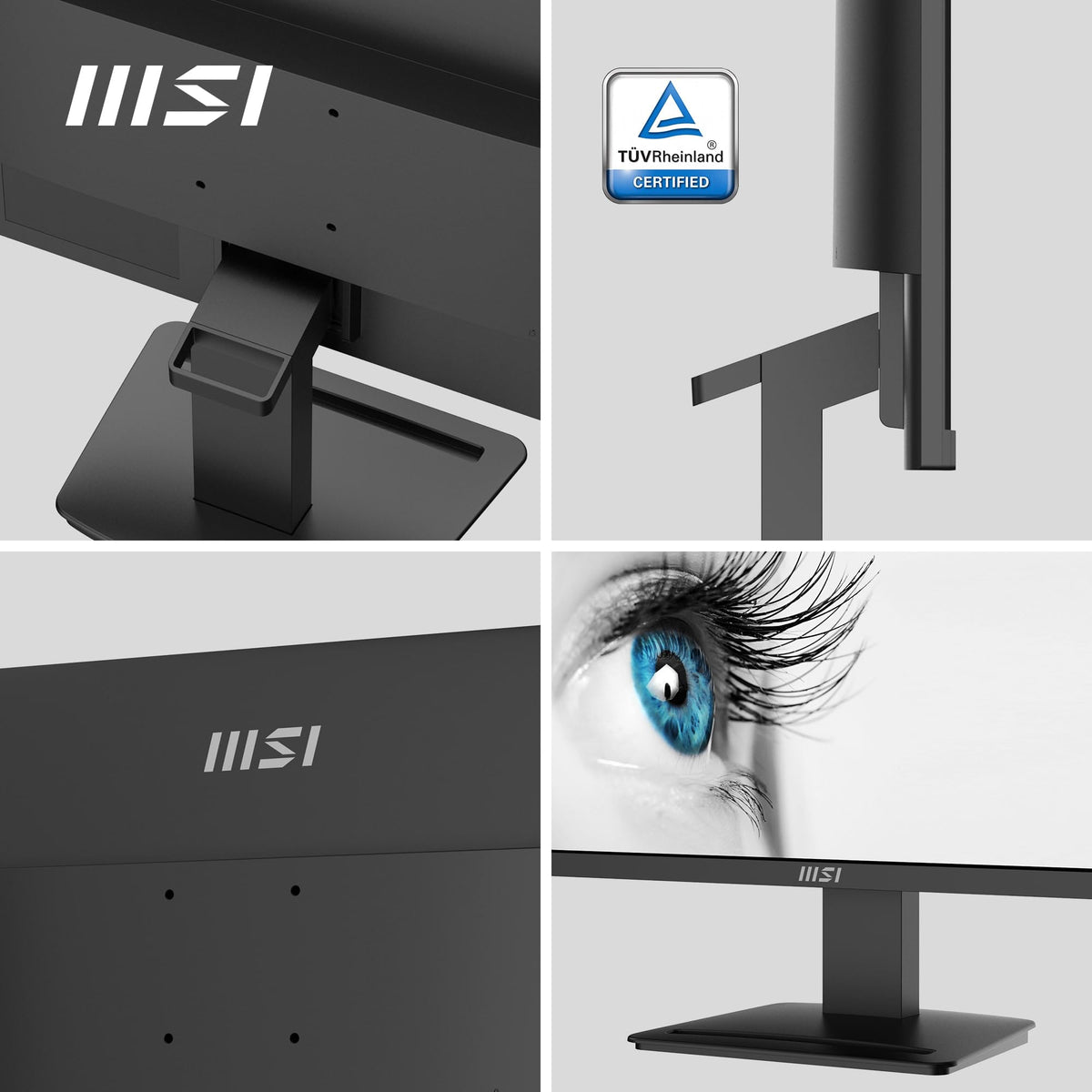 MSI PRO MP2412DE Monitor Office de 23,8 Zoll Full HD - 1920 x 1080 VA Panel, 100 Hz, prietenos cu ochii, montabil VESA, suport Display Kit, înclinat - HDMI 1.4, DP 1.2a - 9S6-3BA9CH-045