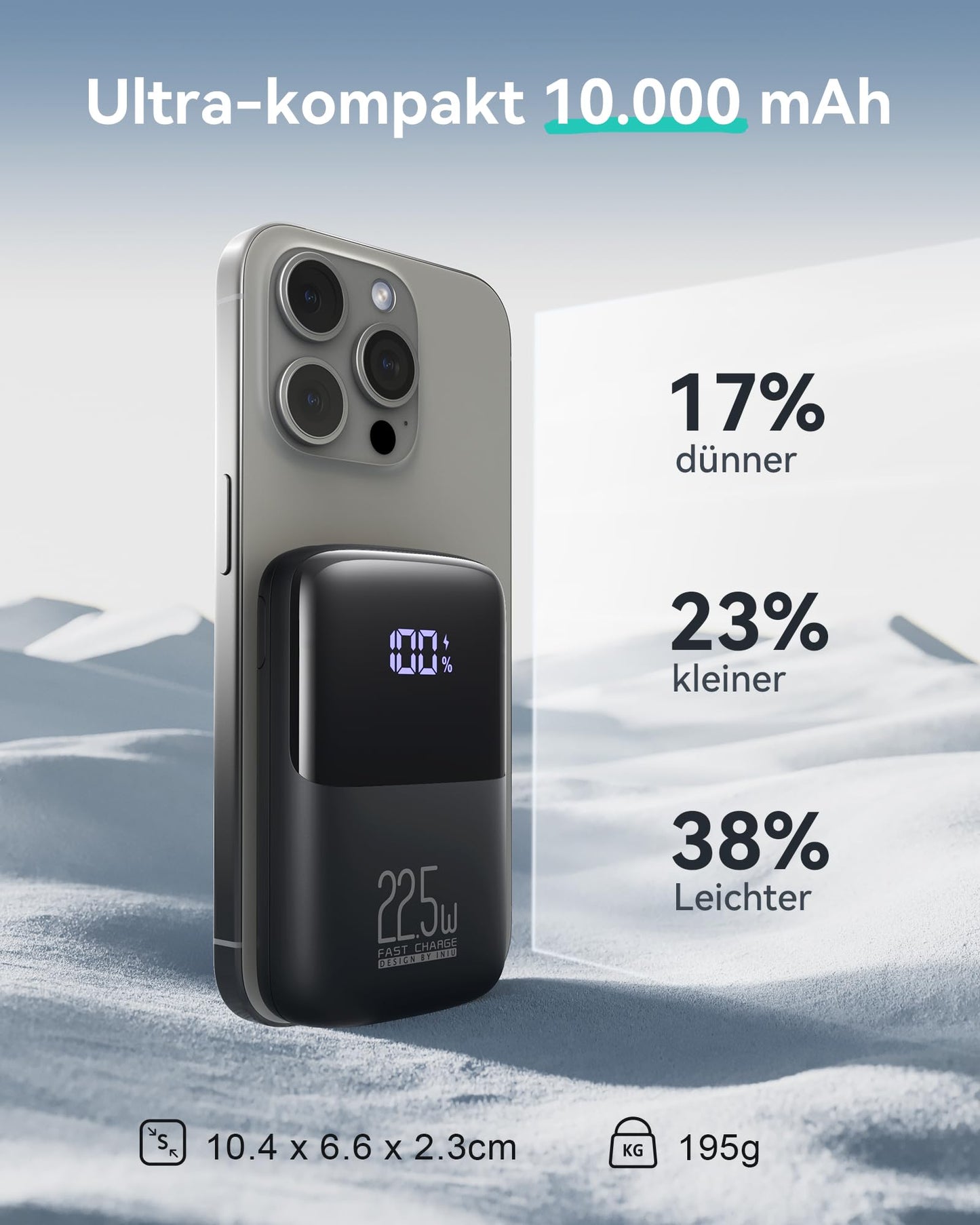 INIU Power Bank, 22.5W Fast Charging 10000mAh PowerBank Small But Strong, PD3.0 QC4.0 USB C Input&Output External Mobile Phone Batteries for iPhone 17 16 15 14 13 12 Pro Max Mini Plus Samsung S23 AirPods iPad etc - BI-B61