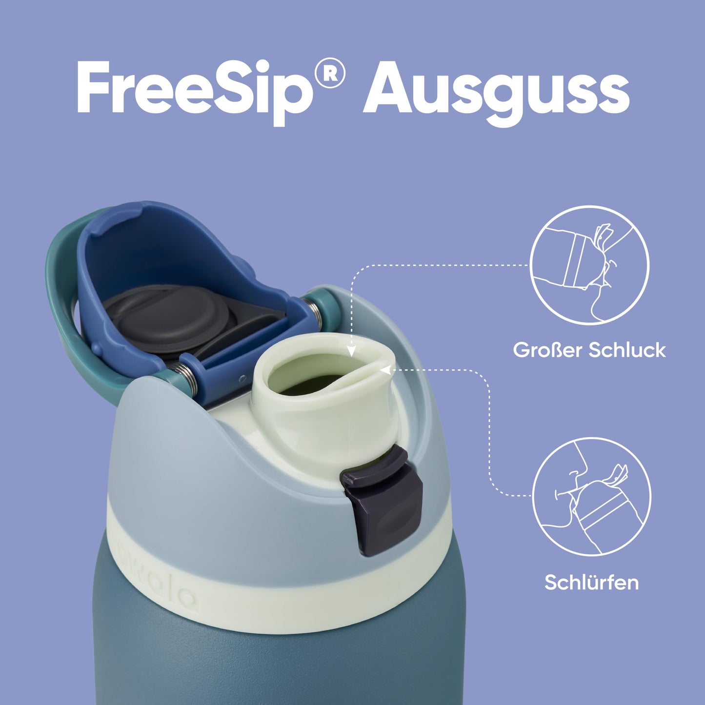 Owala FreeSip Insulated Stainless Steel Drinking Bottle with Straw, 945ml - BPA Free, Ideal for Sports, Fitness, Outdoor and Travel, Denim - C06105