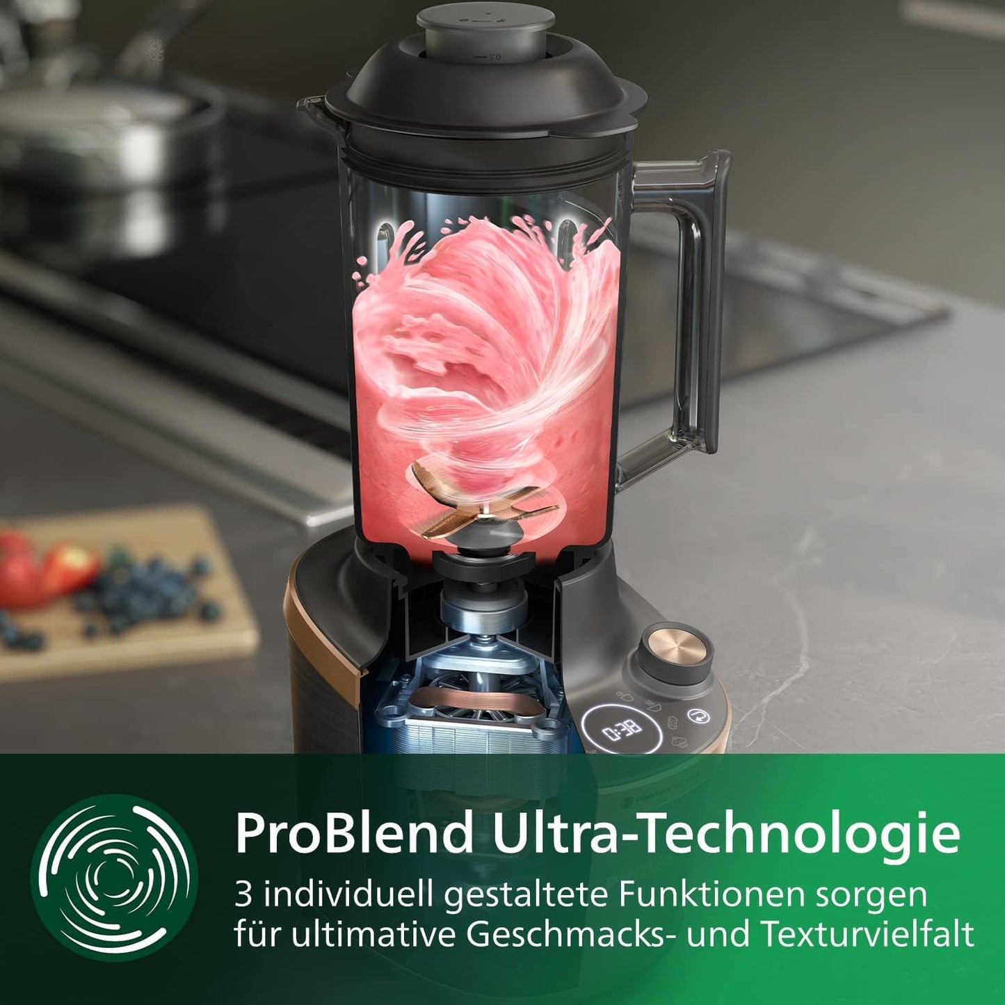 Philips Flip&Juice high-performance blender 7000 series with juicer module, Flip&Juice technology, ProBlend Ultra technology, HomeID app, 8 quick selection programs, quick cleaning function (HR3770/10)