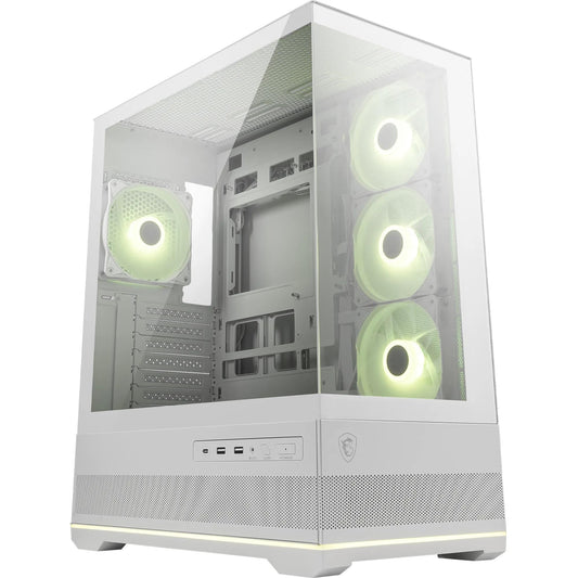 MSI MAG Pano 110R PZ White – Mid-Tower Gaming PC Case - 306-7G28W21-JA4
