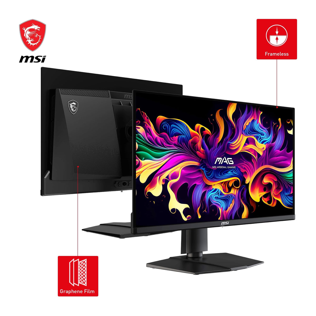 MSI MAG 271QPX QD-OLED Monitor de Gaming de 26.5 inch WQHD - 2560 x 1440 Panou Quantum Dot OLED, 360Hz / 0.03ms, 99.1% DCI-P3, ΔE≤2, DisplayHDR True Black 400 - DP 1.4a, HDMI 2.1, USB Type-C - 9S6-3CD89T-001
