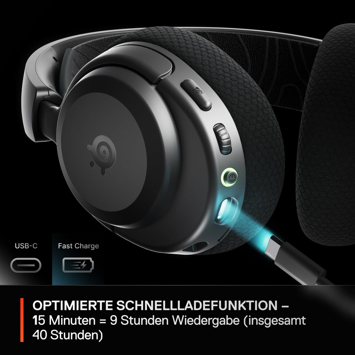 SteelSeries Arctis Nova 3P Wireless - Cască pentru PS5 și PC Gaming – Control prin aplicație – 40 de ore autonomie – Driveri cu magneti de neodim – 2,4 GHz/Bluetooth – Microfon detașabil – Compatibilă cu PS5, PC, Switch - Negru - 61686