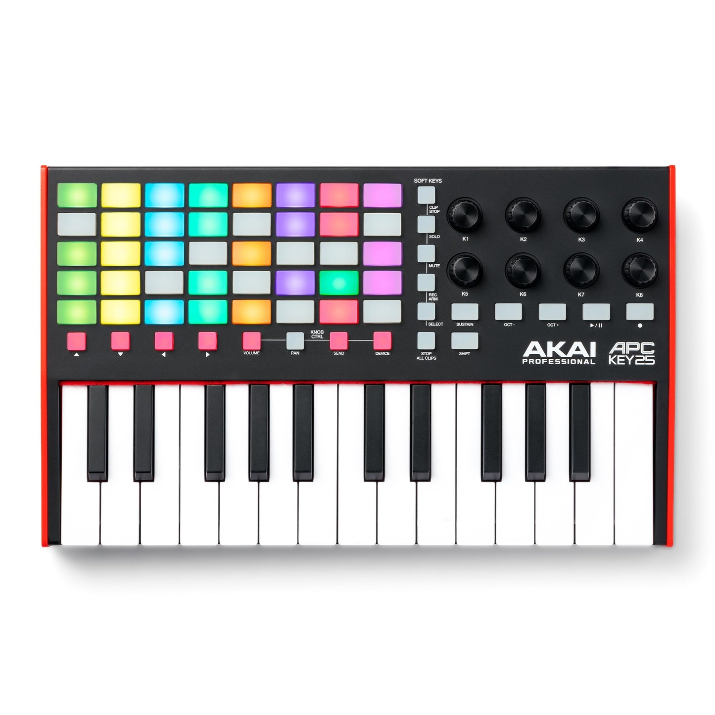 Akai Professional APC Key 25 MK2 - USB MIDI keyboard controller for clip launching with Ableton Live Lite, 25 keys, 40 RGB pads and 8 rotary controls - APCKEY25MK2