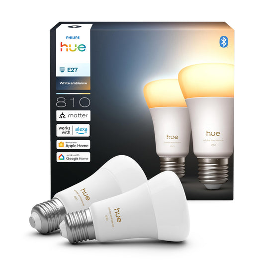 Philips Hue White Ambiance E27 A60 Pack of 2 929003854802