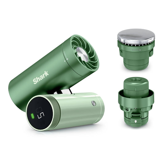 Shark ChillPill 3-in-1 High Speed Handheld Fan, Mist and InstaChill System, with 3 Cooling Attachments, Travel Friendly Design, Matcha FA022EUGN