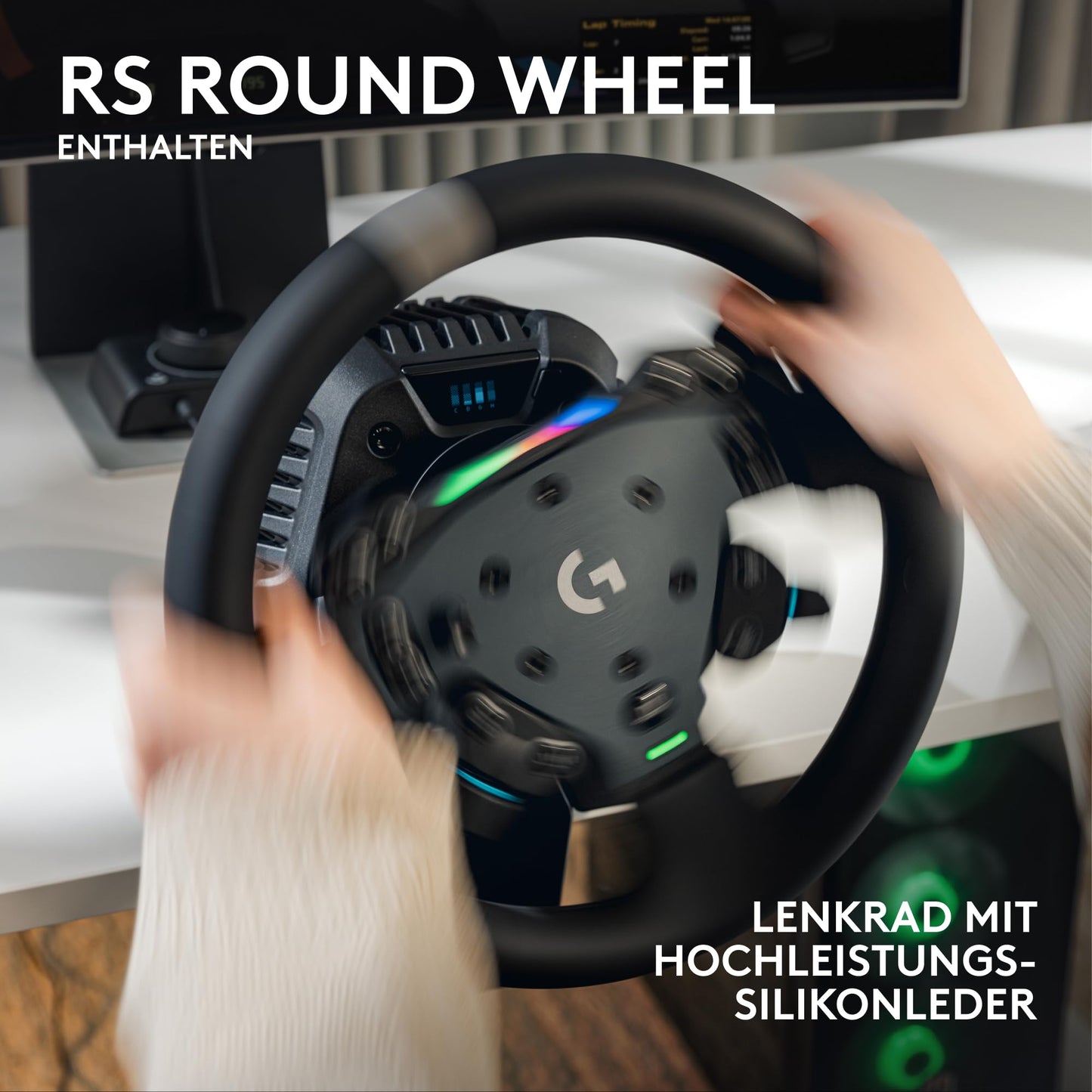 Logitech G RS50 RS50 pedal system: Set for simulated 4-part running - RS50 steering wheel base with 8 Nm direct transmission, RS hub - 941-000158