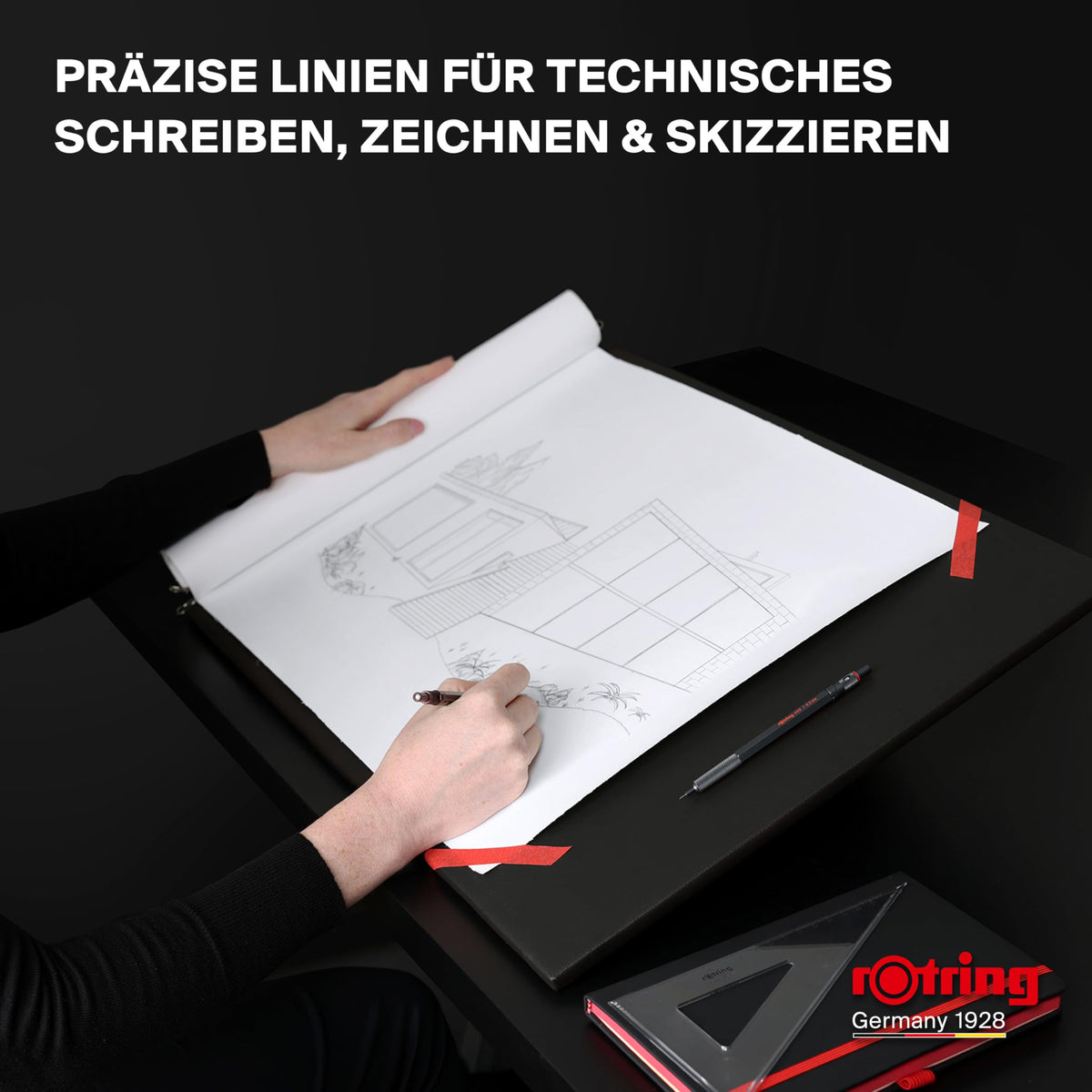rOtring 600 Mechanical Pencil | HB Lead 0.5 mm | Twist-Lead Pencil with Full Metal Body | Stone Grey | Non-slip Knurled Grip Zone and Hexagonal Shaft - SAP_2204409