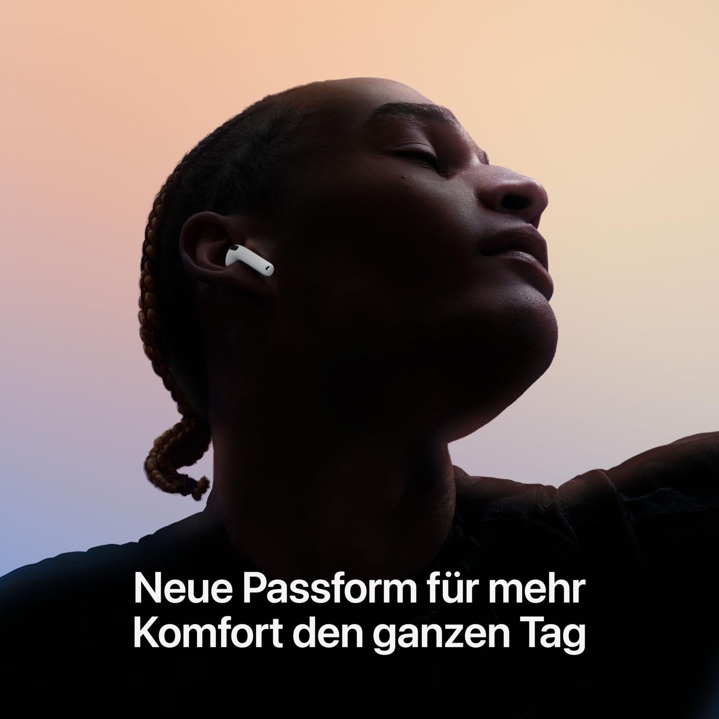 Apple AirPods 4 wireless headphones, Bluetooth headphones, personalized 3D audio, protection against sweat and water, USB-C charging case, H2 chip, up to 24 hours playback - MXP63ZM/A