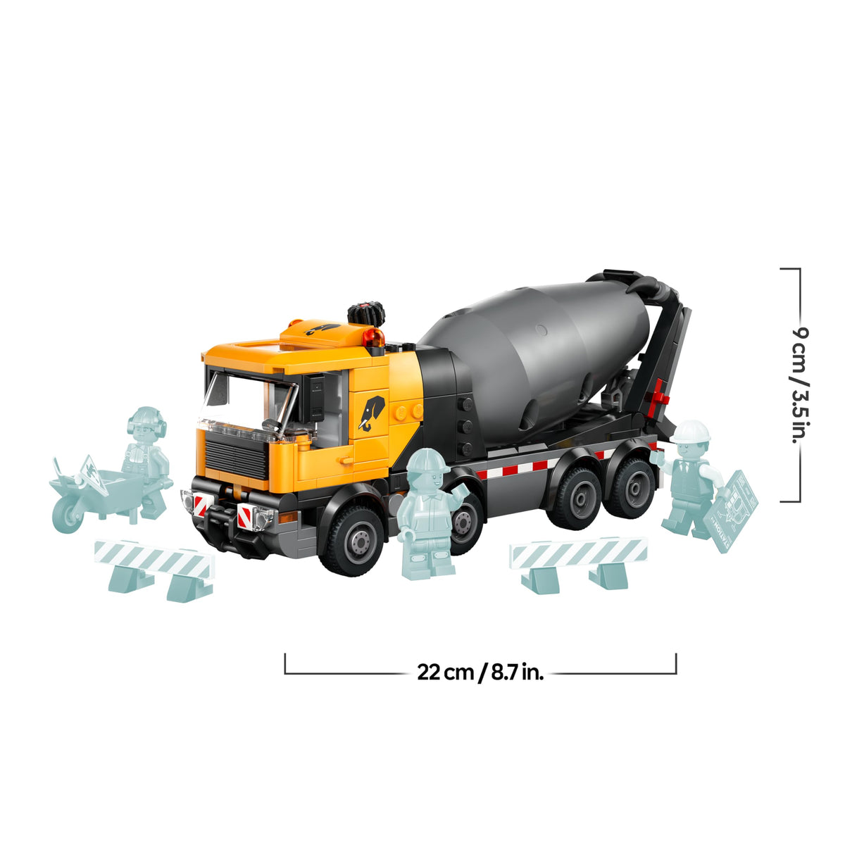 LEGO City Betoniera - Jucărie educativă de construcție cu 3 minifigurine, tambur rotativ și funcție de turnare - Cadou de ziua de naștere pentru băieți de la 7 ani - 60478
