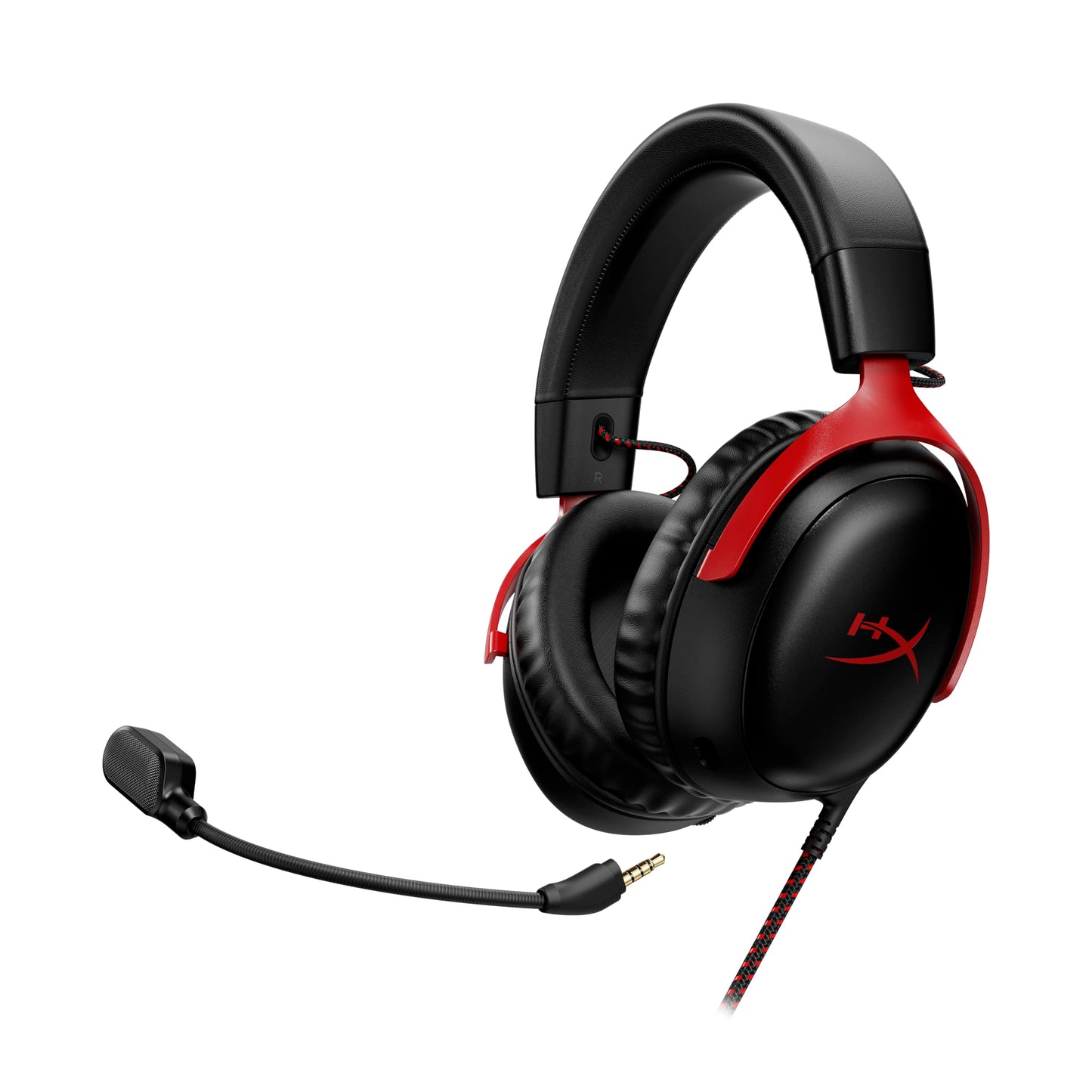 HyperX Cloud III Wired Gaming Headset - 53mm Driver, Memory Foam, DTS, Noise Canceling Microphone, USB-C/USB-A/3.5mm, for PC, PS5, PS4, Xbox, Switch, Mac - Black/Red - 727A9AA