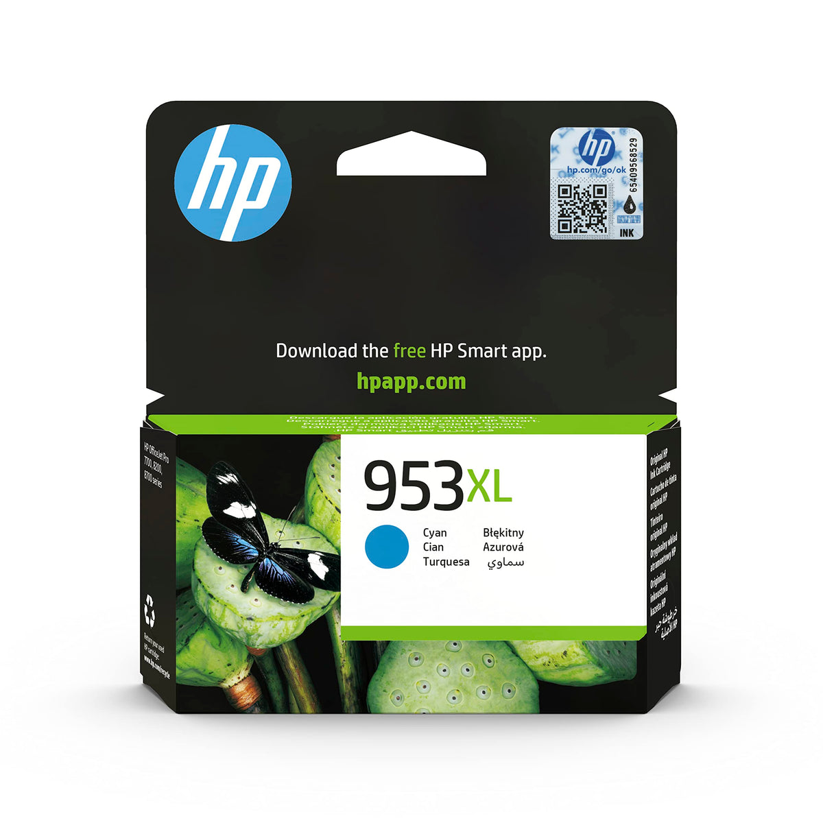 HP 953XL Cyan Original Ink Cartridge, high yield - F6U16AE