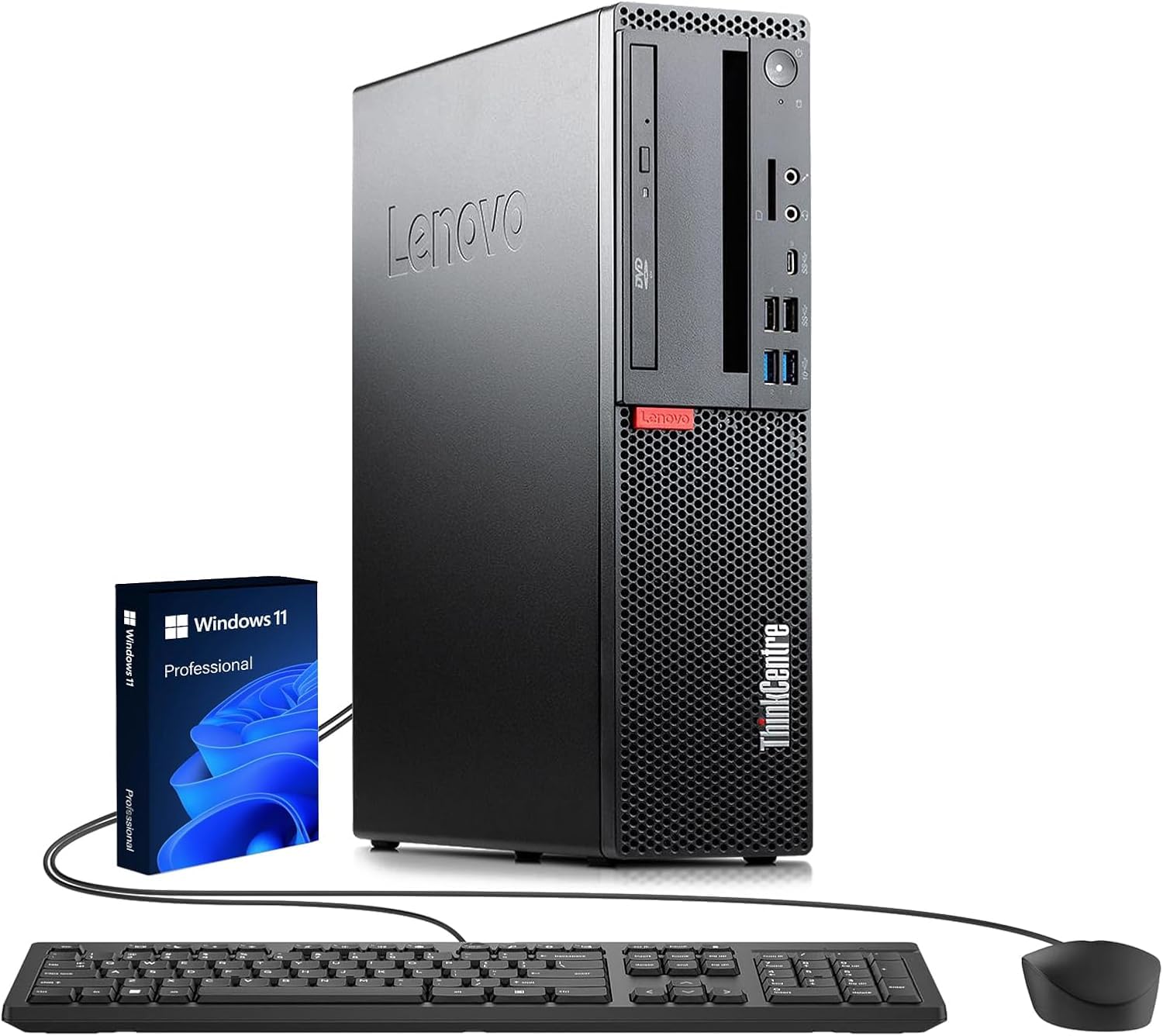 Lenovo ThinkCentre M720s SFF Desktop Computer, Intel Core i5-8500, 16GB RAM, 256GB SSD, WiFi, Bluetooth, US QWERTY Keyboard, Windows 11 Pro (Refurbished)