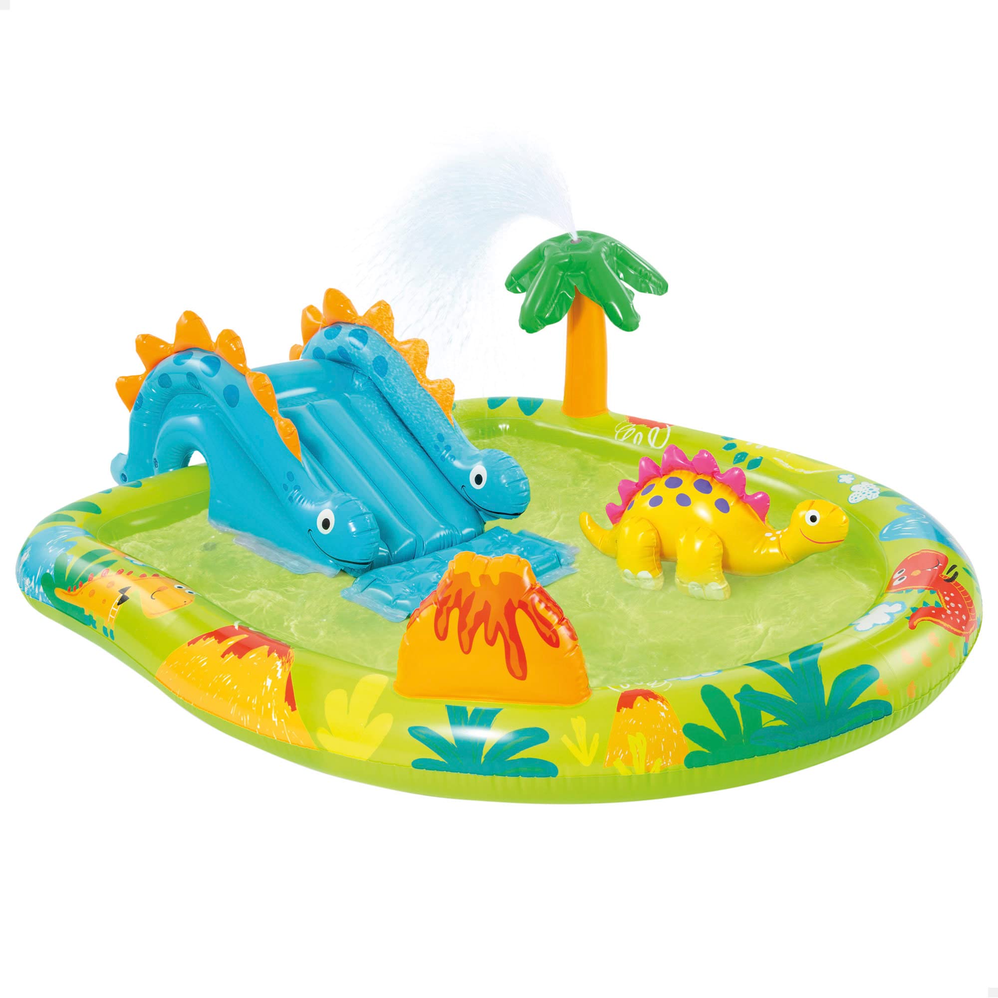 Intex 57166NP Playground Small Dino Dinausore Inflatable Playfield, Multicolored