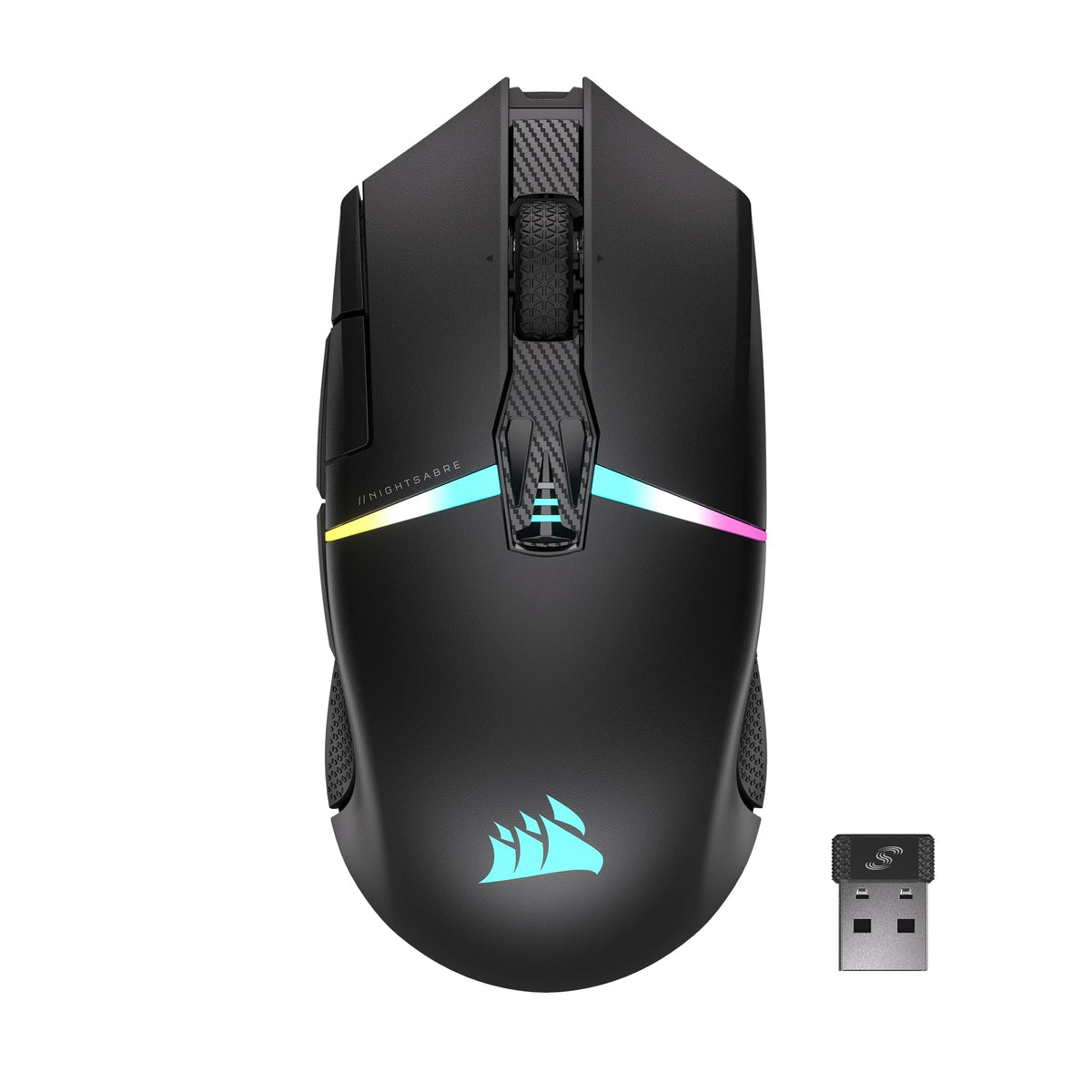 Corsair NIGHTSABRE RGB Wireless Gaming Mouse for FPS, MOBA - 26,000 DPI - 11 Programmable Buttons - Up to 100 Hours Battery Life - iCUE Compatible - Black - CH-931B011-EU