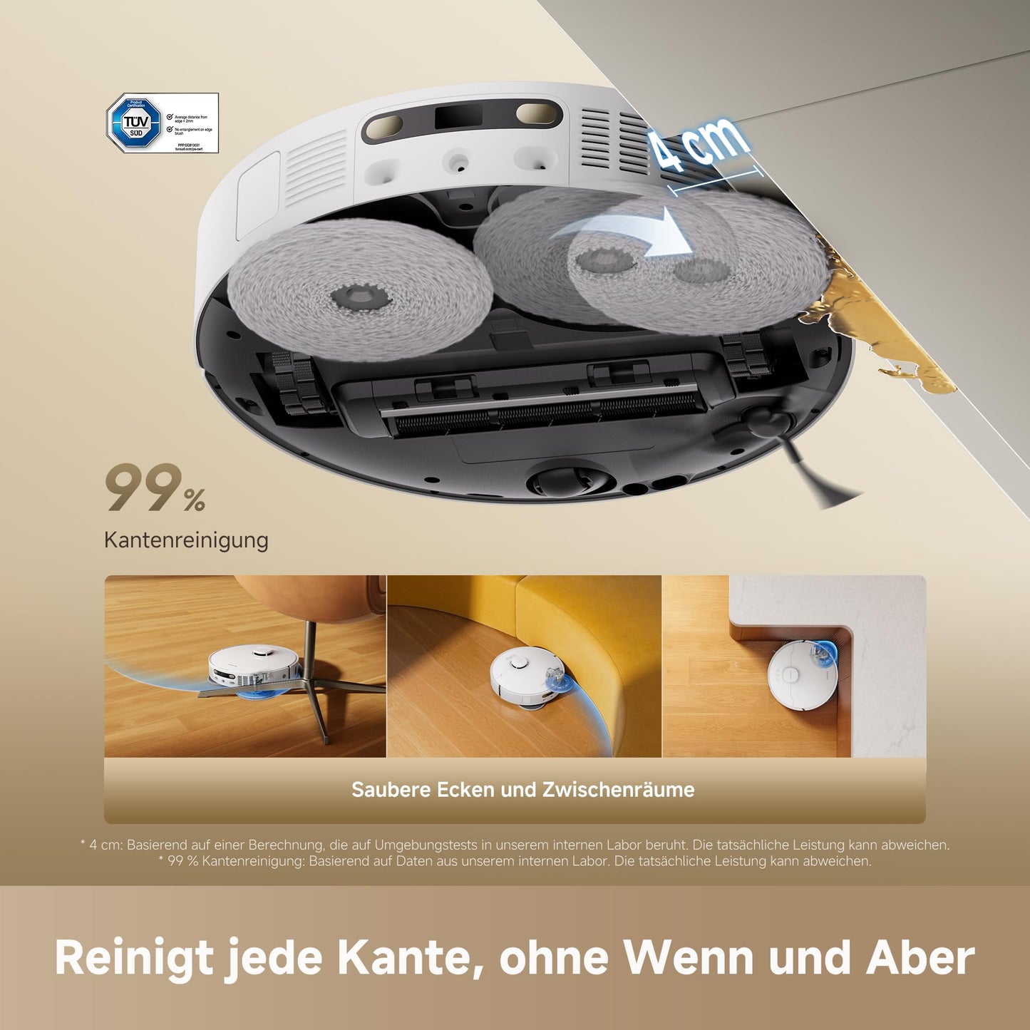 dreame L40 Ultra A robot vacuum cleaner with wiping function, dual system against coiled hair, 24,000 Pa suction power, 10.5 mm mop lift, mop self-cleaning and intelligent obstacle avoidance - RTD31TE