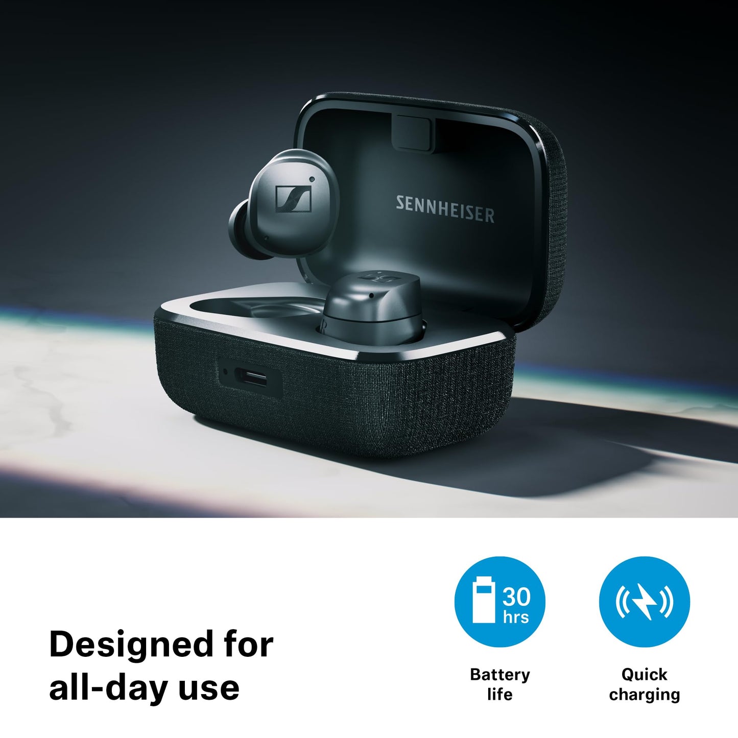 Sennheiser MOMENTUM True Wireless 4, wireless Bluetooth headphones, Bluetooth 5.4, noise canceling, comfortable design, 30 hour battery life, adaptive ANC, LE Audio, Auracast, black copper - 700367