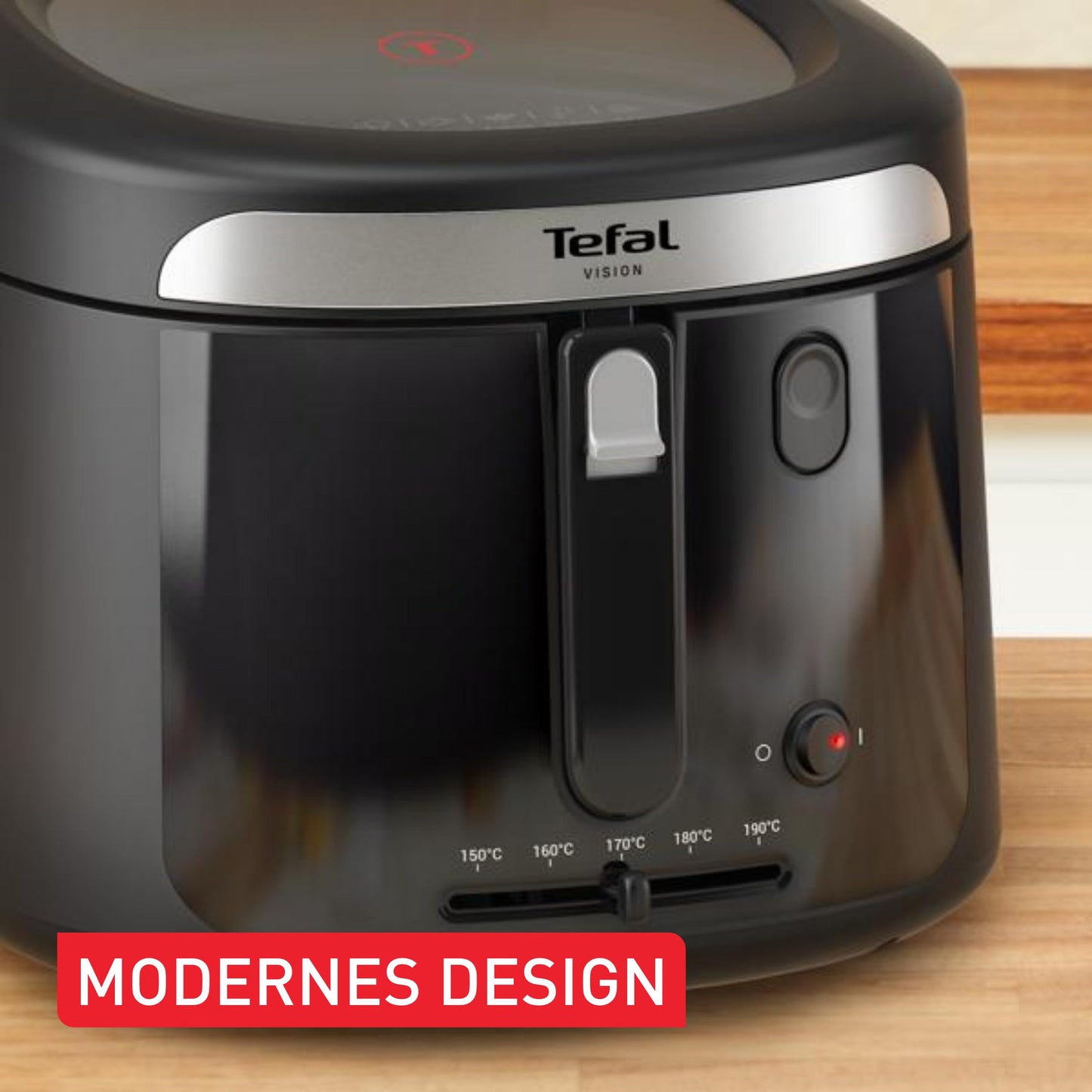 Tefal Vision Deep Fryer, 1.2kg Capacity, Extra Large Viewing Window, Precise Temperature Control, Foldable Handle, Easy Cleaning with Removable Parts, Black, FF2528E0