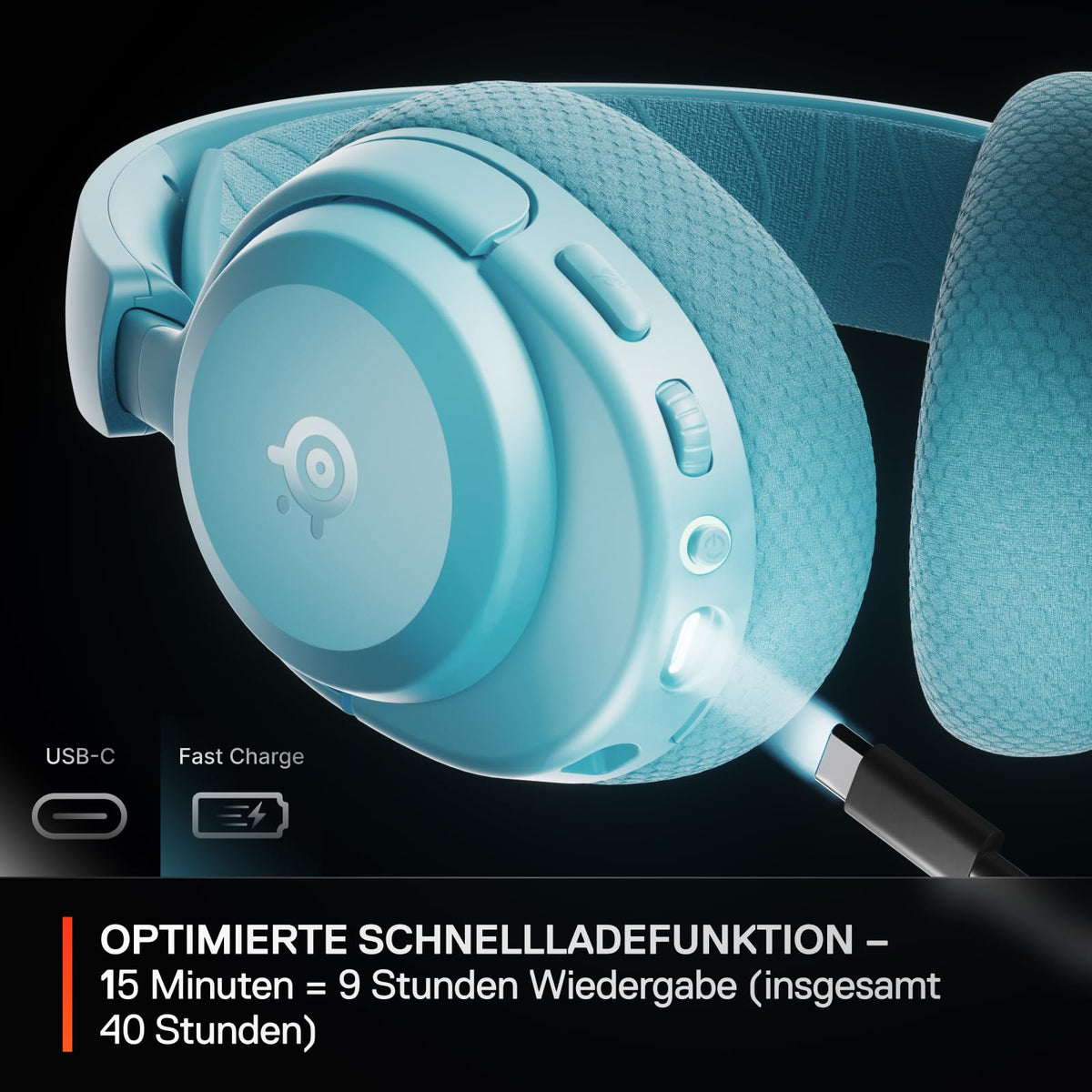 SteelSeries Arctis Nova 3X Wireless Gaming Headset – App Control – 40 Hours Battery Life – Neodymium Magnet Drivers – 2.4 GHz/Bluetooth – Detachable Microphone – Xbox, PS5, PC, Switch, Mobile Devices Aqua - 61691