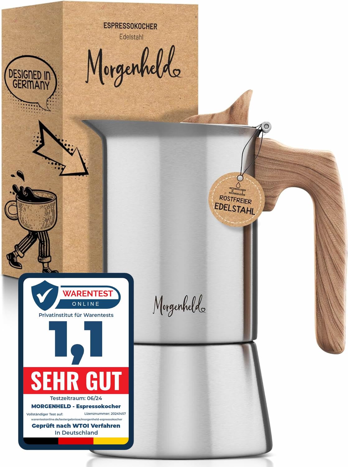 Morgenheld STYLE Espresso Maker Stainless Steel 4 Cups (200 ml) - MHE_004