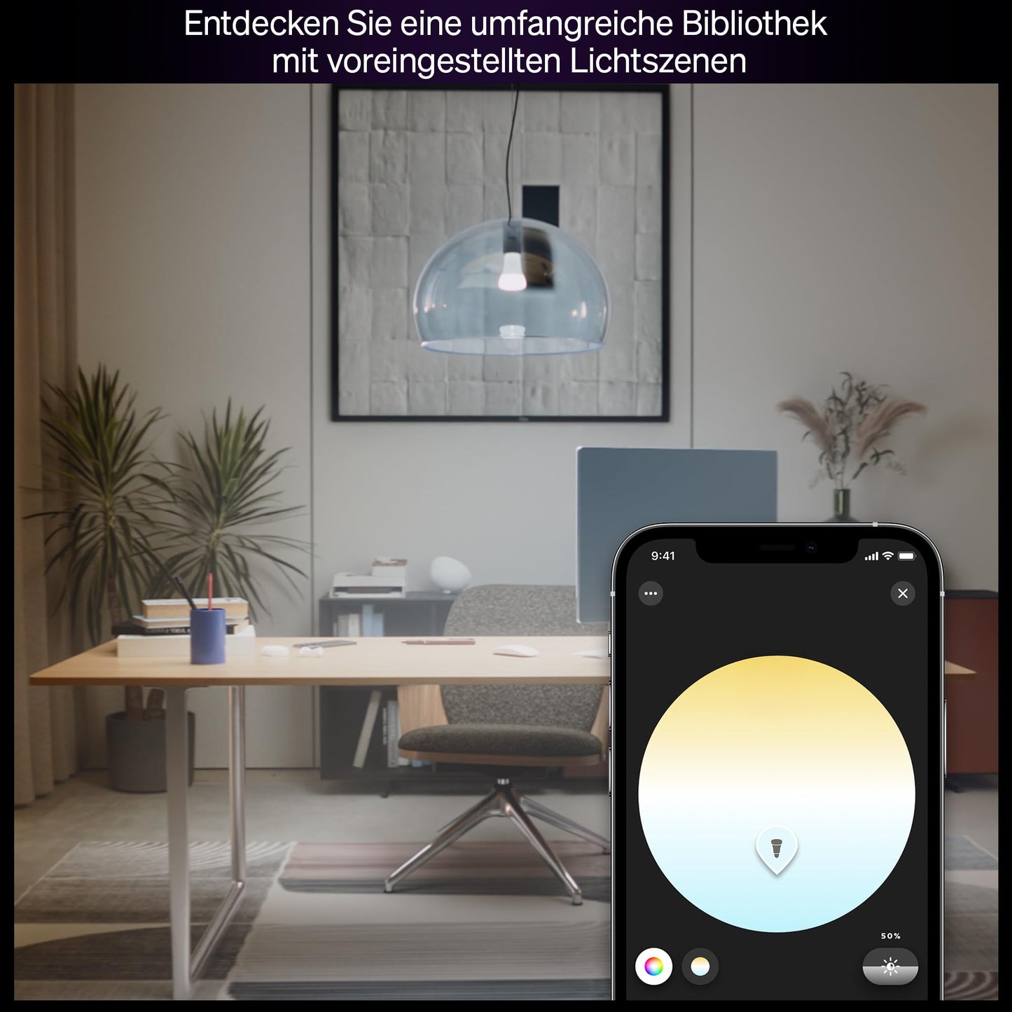 Philips Hue Smart LED A60 lamp, White Ambiance, LED bulb with E27 socket, 8.1W, full spectrum light 1000K-20000K, 1600 lumens, dimmable, smart light compatible with voice assistants, pack of 2 - 929003855001