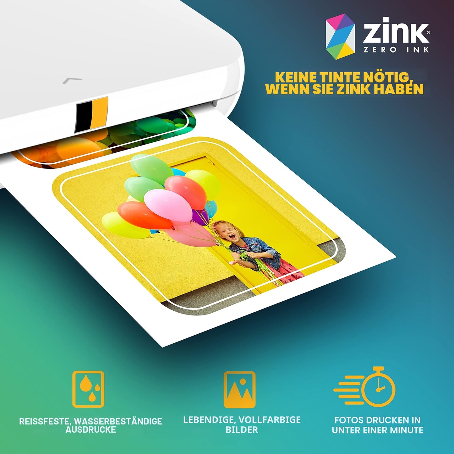 Kodak 2" x 3" Premium Zinc Pre-Cut Sticker Photo Paper (30 Sheets) Compatible with Kodak Step Printer, White, RODZ2X330C