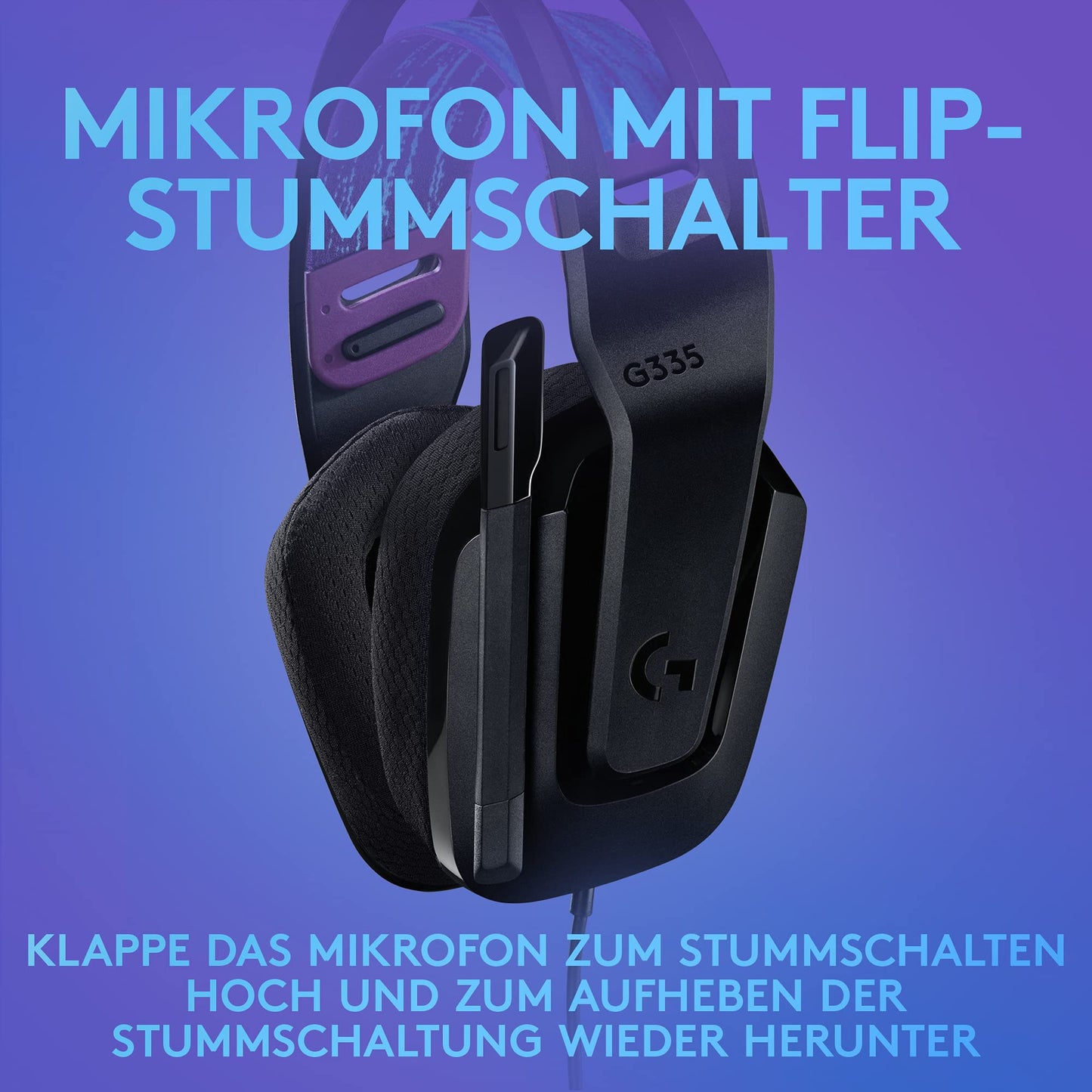 Logitech G G335, Wired Gaming Headset, Microphone with Flip Mute Switch, 3.5mm Audio Jack, Memory Foam Ear Pads, Lightweight, Compatible PC, PlayStation, Xbox, Nintendo Switch - Black - 981-000978