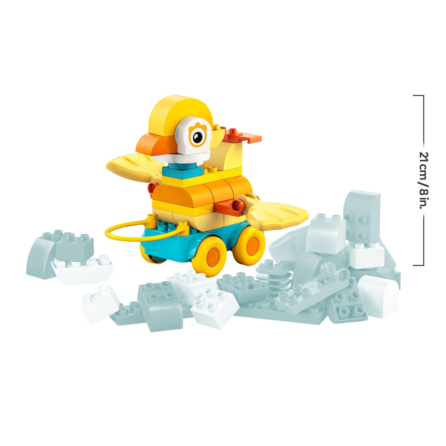 LEGO DUPLO Town Animals on Wheels 3-in-1 Set - Montessori Toy for Building Duck, Fish or Dog with Wheels and Pull Handle - Gift for Girls and Boys from 2 Years - 10448