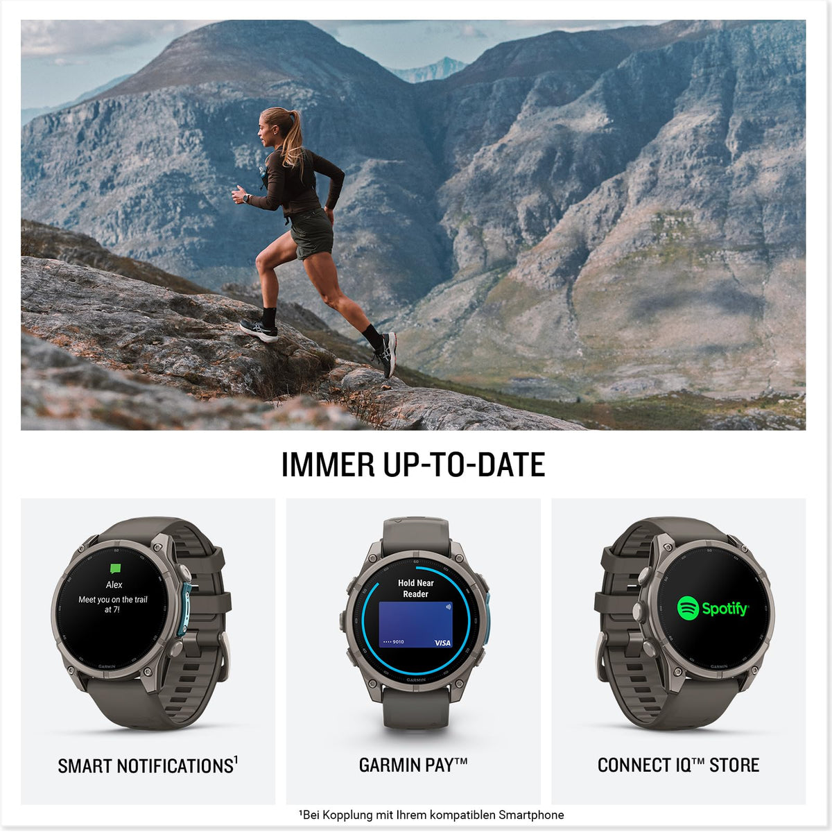 Garmin Fenix 9, 47 mm, GPS-Multisport-Smartwatch, Kieselgrau/Titan - 010-04762-01