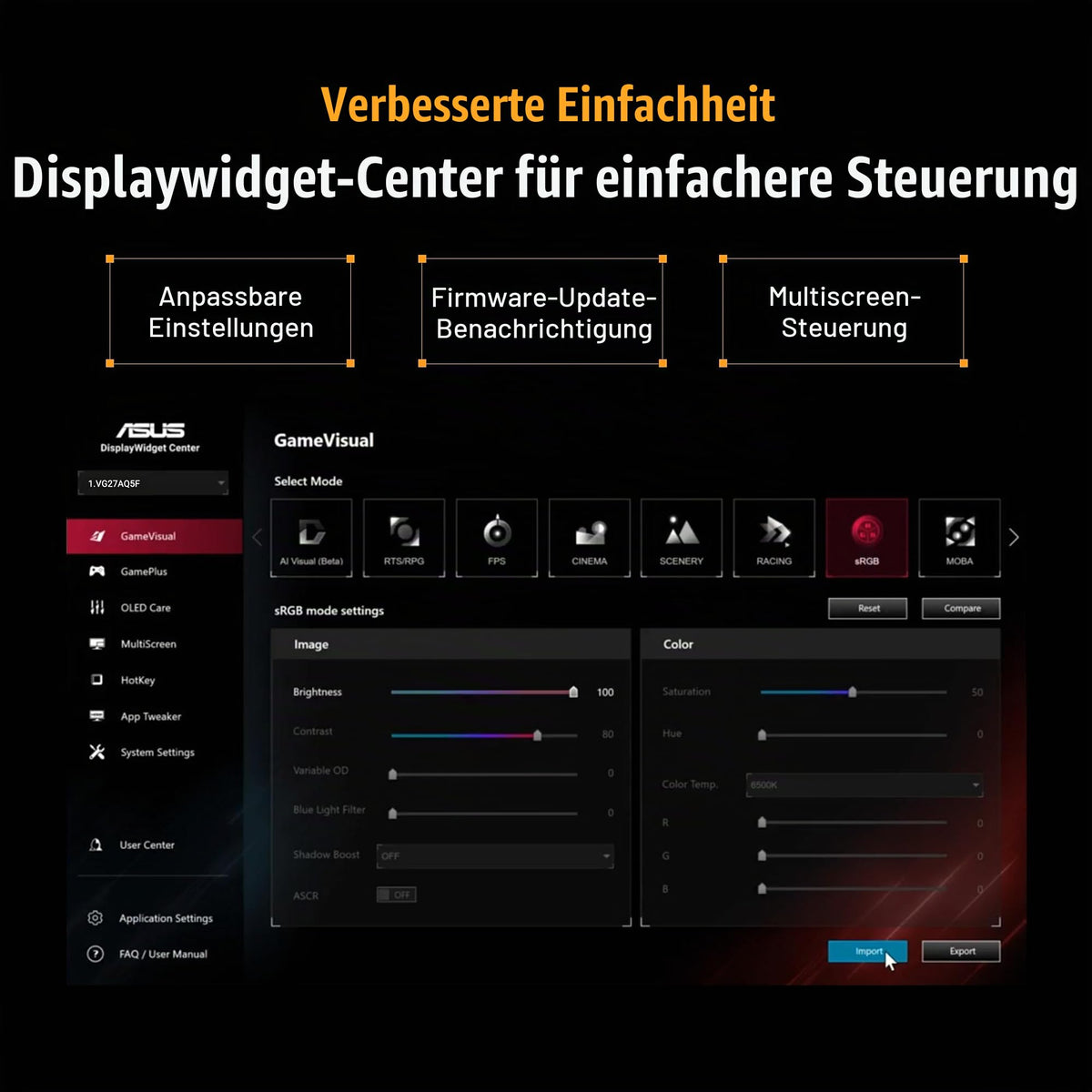 ASUS TUF Gaming VG27AQ5FZ Monitor de gaming QHD de 27 inch 220Hz Fast IPS - 90LM0D50-B03171