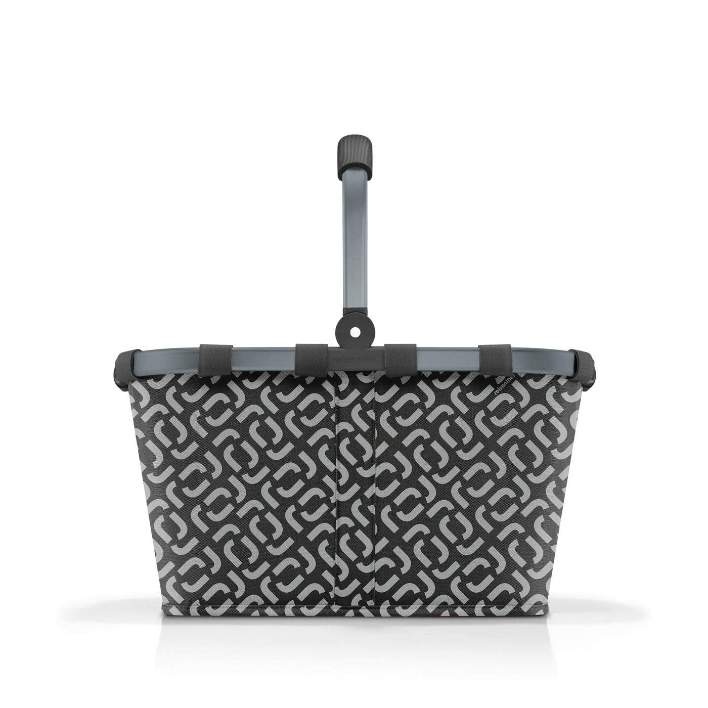 reisenthel carrybag in signature black – sturdy shopping basket with lots of storage space and practical inner pocket – elegant and water-repellent design - BK7054