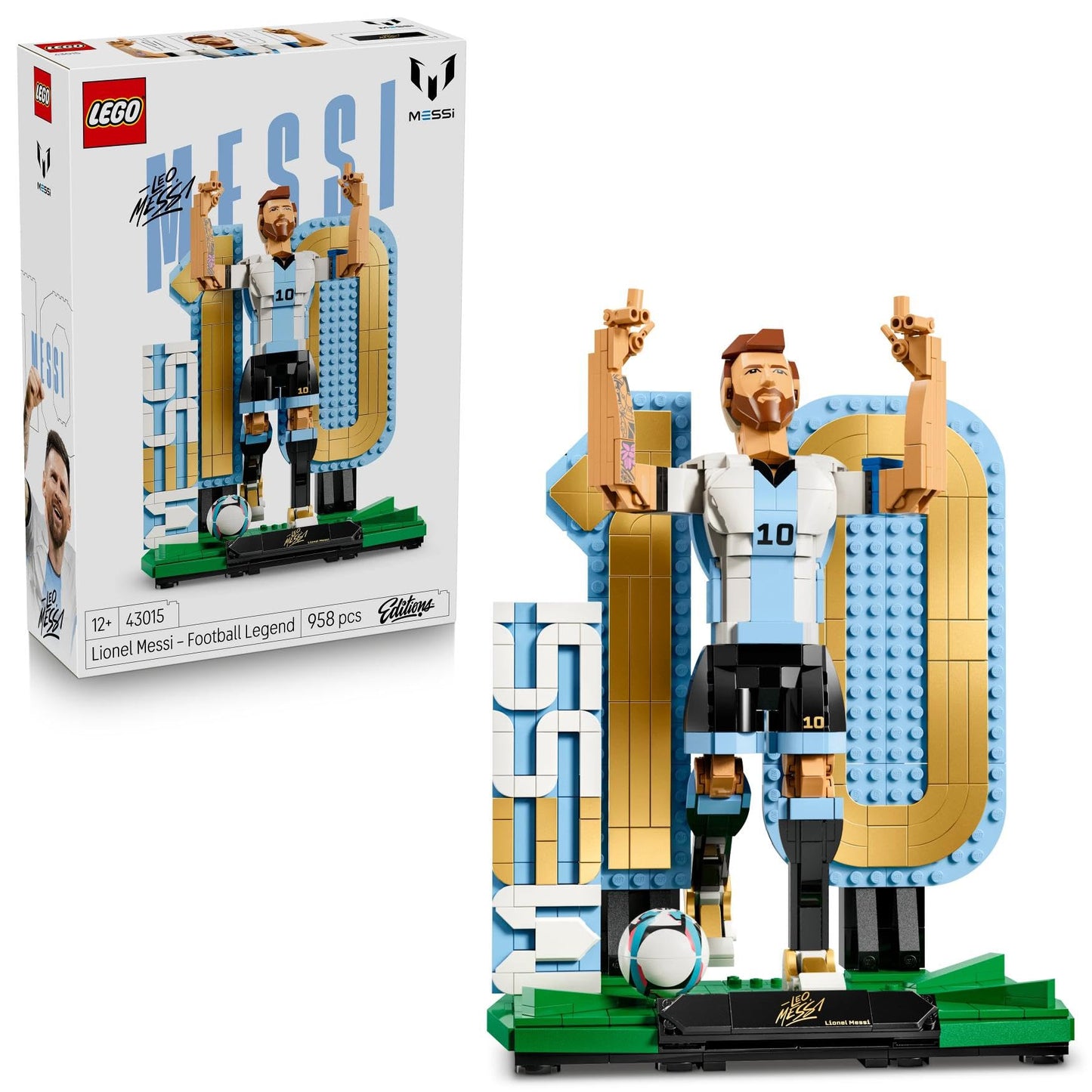LEGO Editions Lionel Messi - Football Legend Toy - 3D Figures Model Building - DIY Children's Room Decoration - Gift for Boys, Girls from 12 Years and Adult Sports Fans - 43015