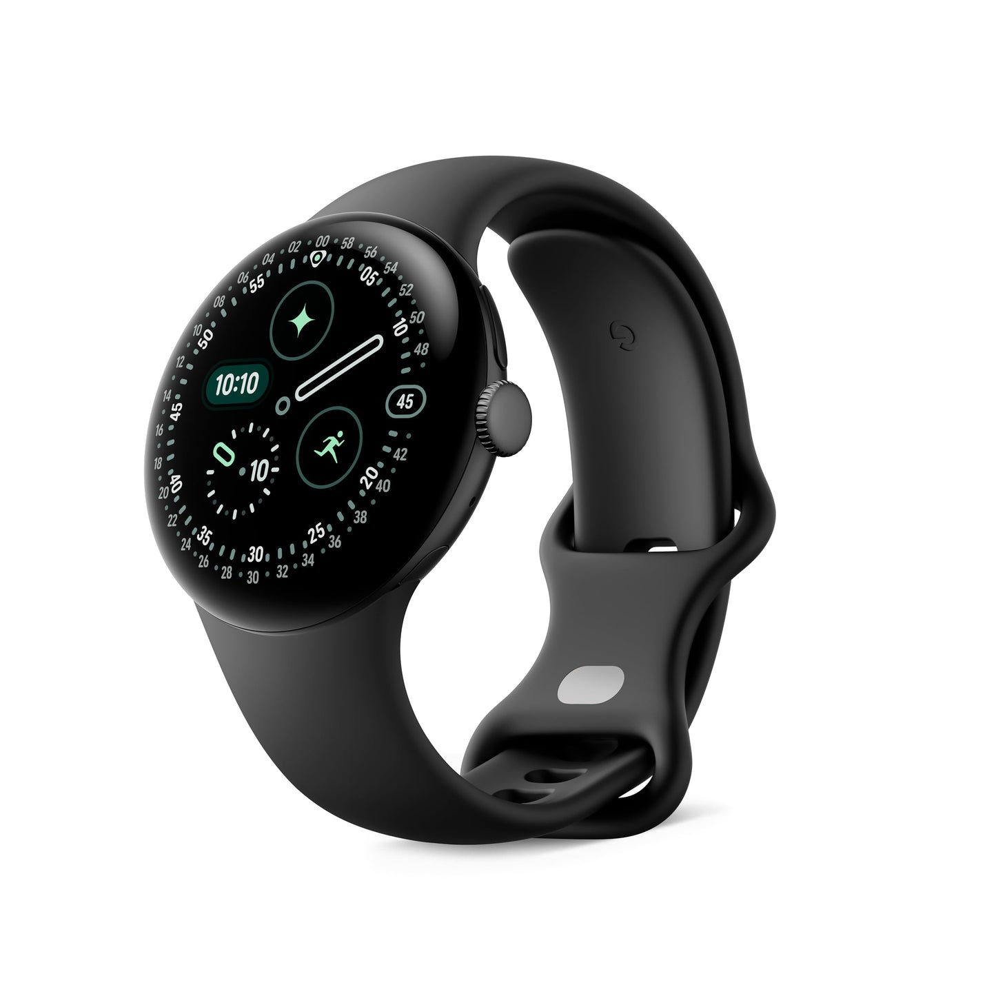 Google Pixel Watch 4 (41mm) - Curved Android smartwatch with fitness tracking and Gemini support - Matte Black aluminum body - Obsidian sports band - LTE