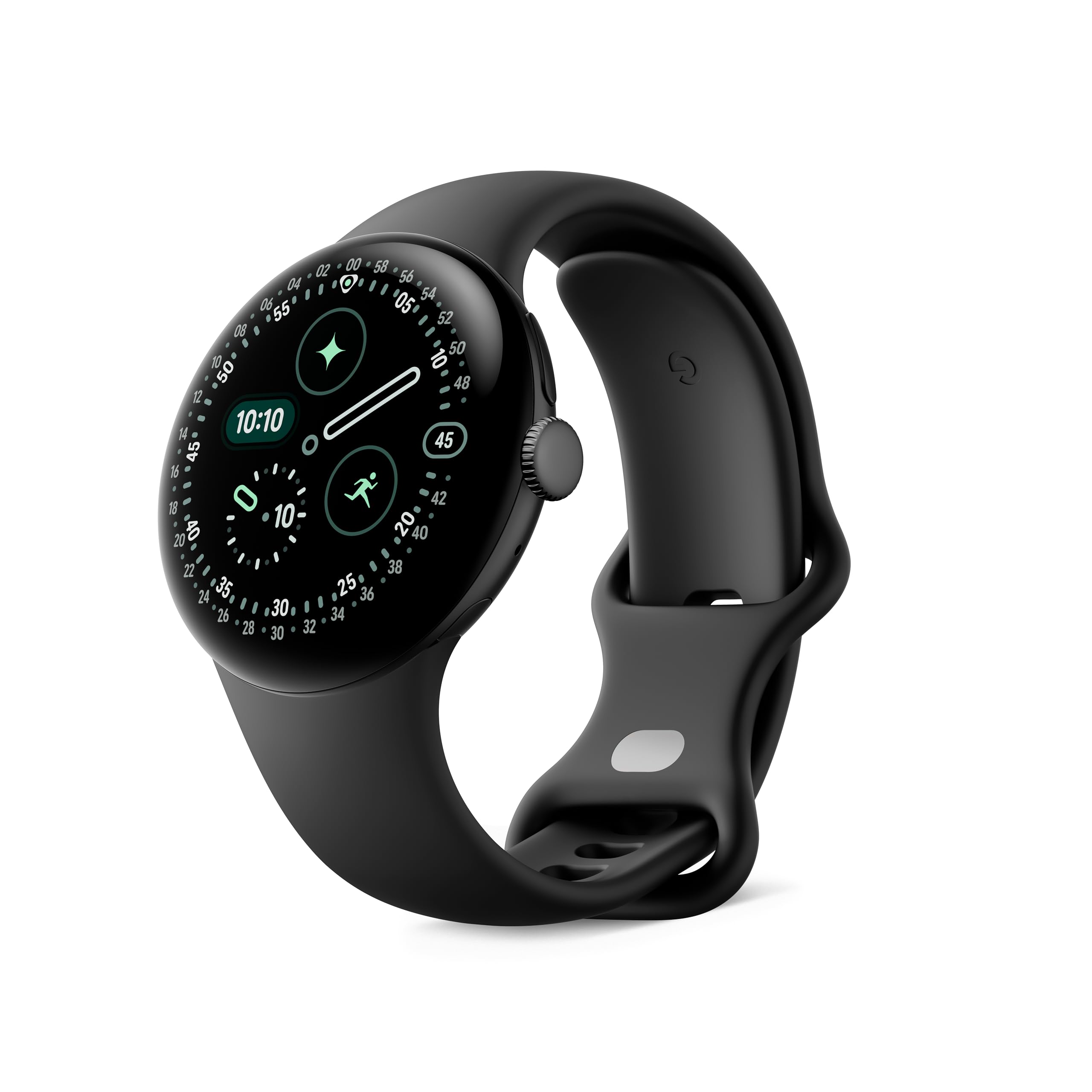 Google Pixel Watch 4 (41mm) - Curved Android smartwatch with fitness tracking and Gemini support - Matte Black aluminum body - Obsidian sports band - LTE