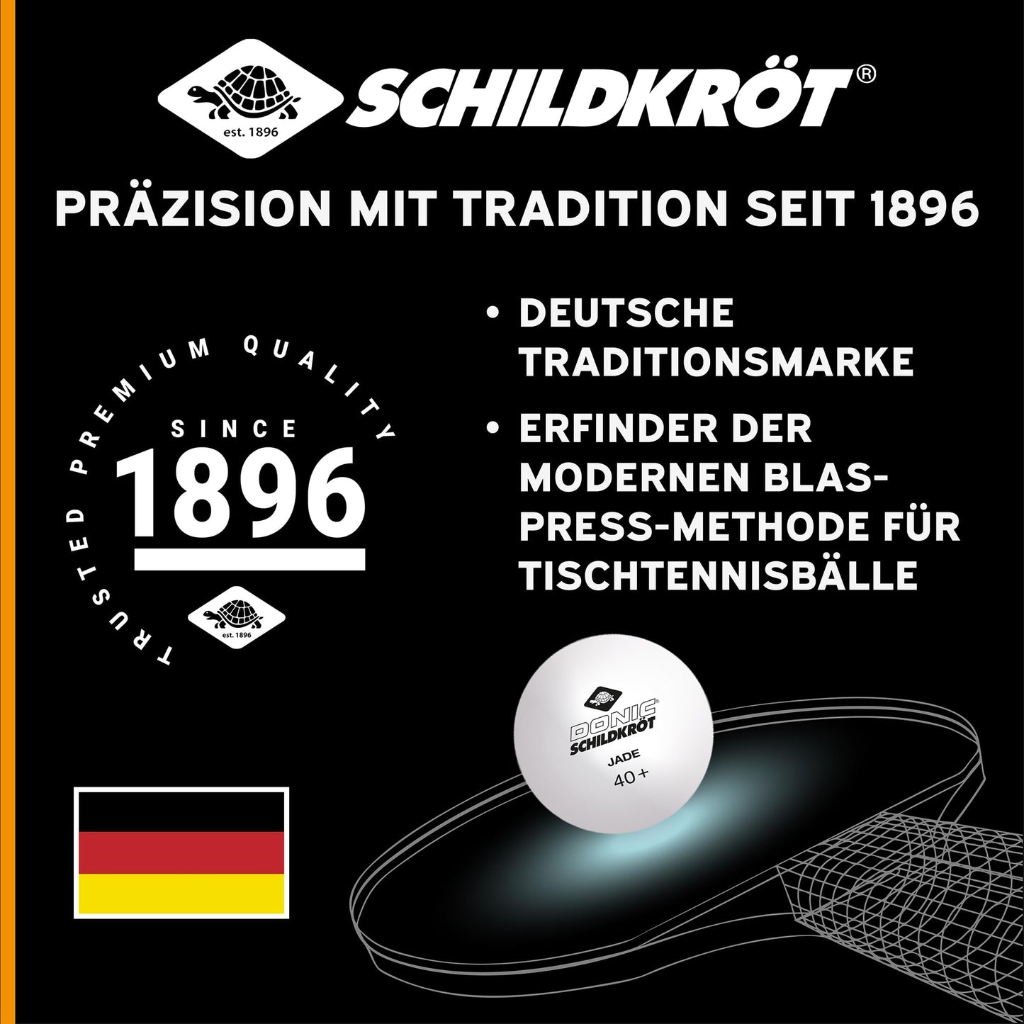 Donic-Schildkröt table tennis ball Jade, poly 40+ quality, 72 pieces. in a mesh bag, white - 6